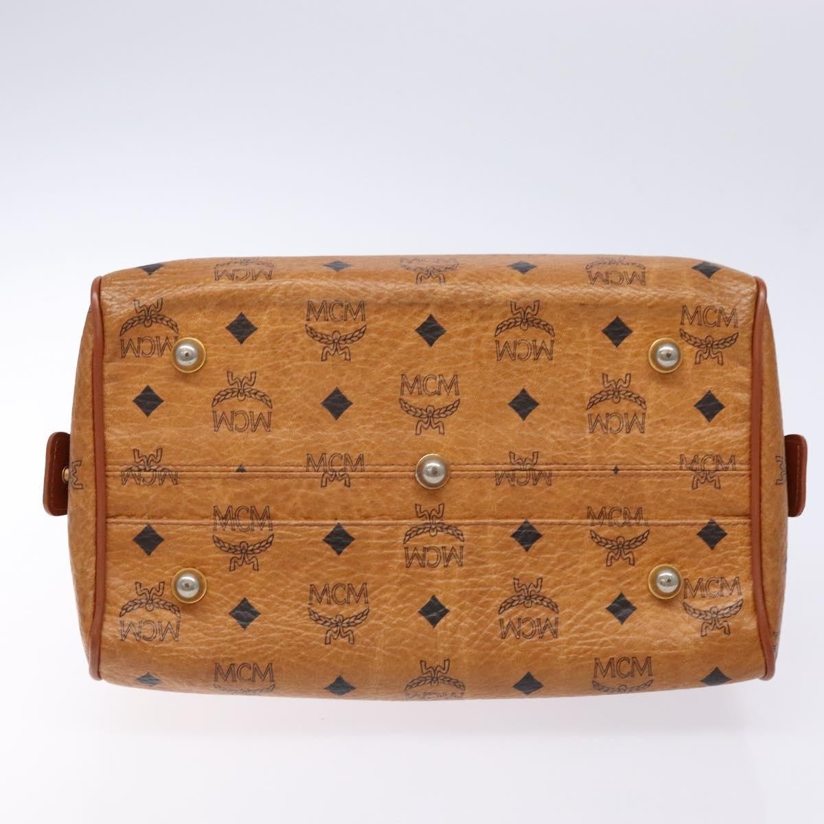 MCM Visetos Logogramme Canvas And Leather Brown Pvc Handbag (Pre-Owned)