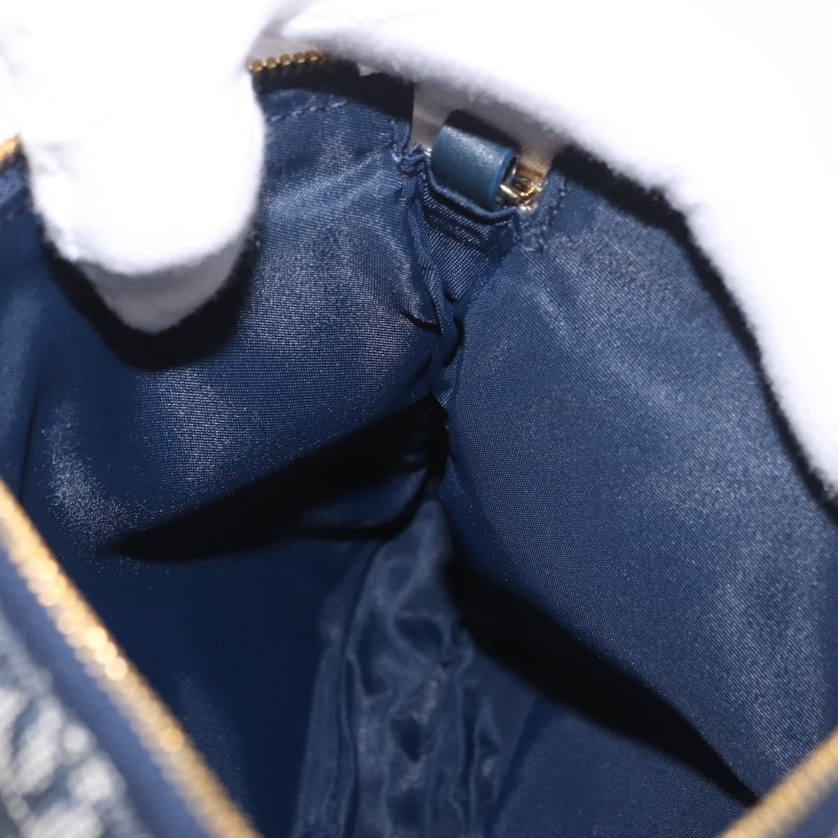 Christian Dior Vintage Saddle Bag Canvas Navy Canvas Clutche & Pouche Bag (Pre-Owned)
