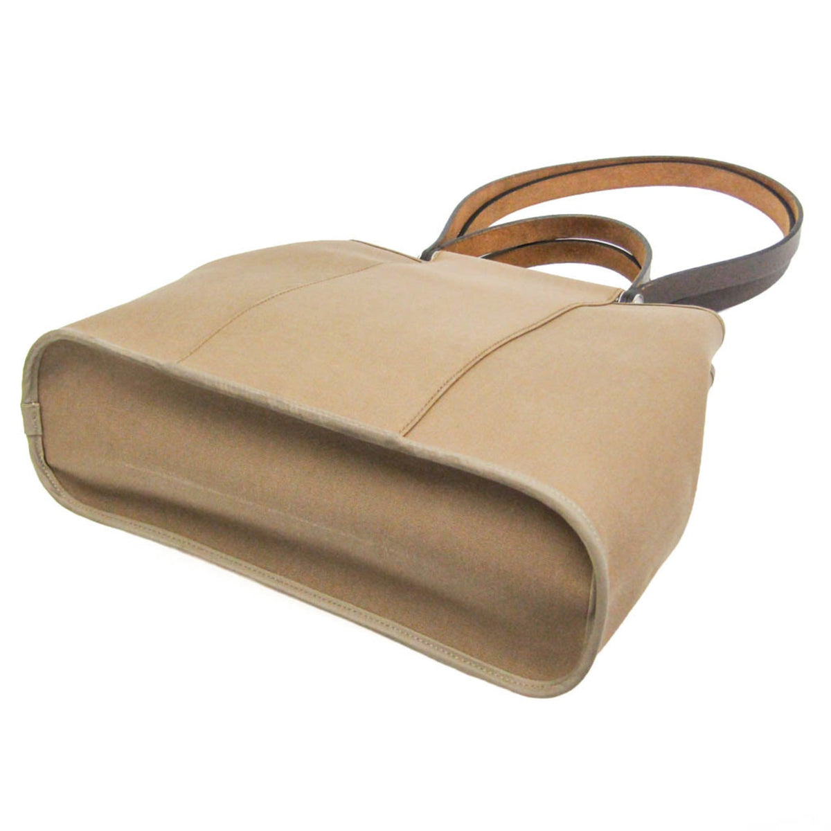 Hermes Cabag Toile And Leather Brown Canvas Handbag (Pre-Owned)