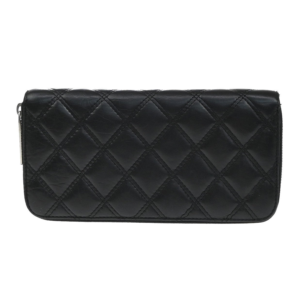 Chanel Trendy Cc Zip Around Quilted Lambskin Black Leather Wallets Accessory (Pre-Owned)