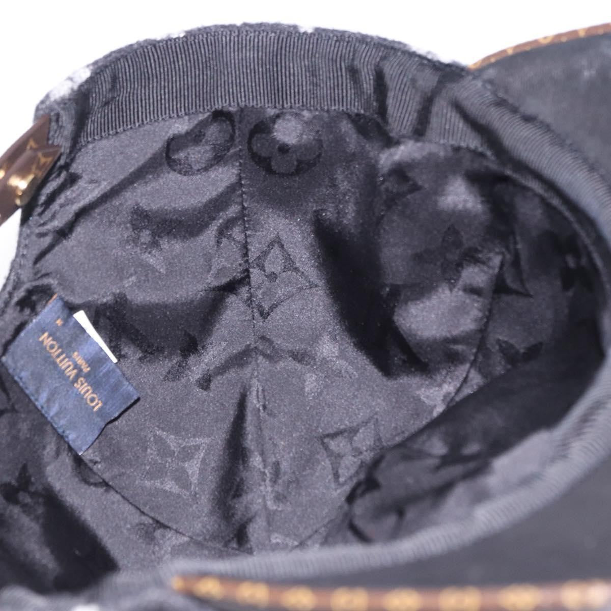 Louis Vuitton Carry On Baseball Cap Monogram Wool And Leather Black Wool Head Accessory Accessory (Pre-Owned)