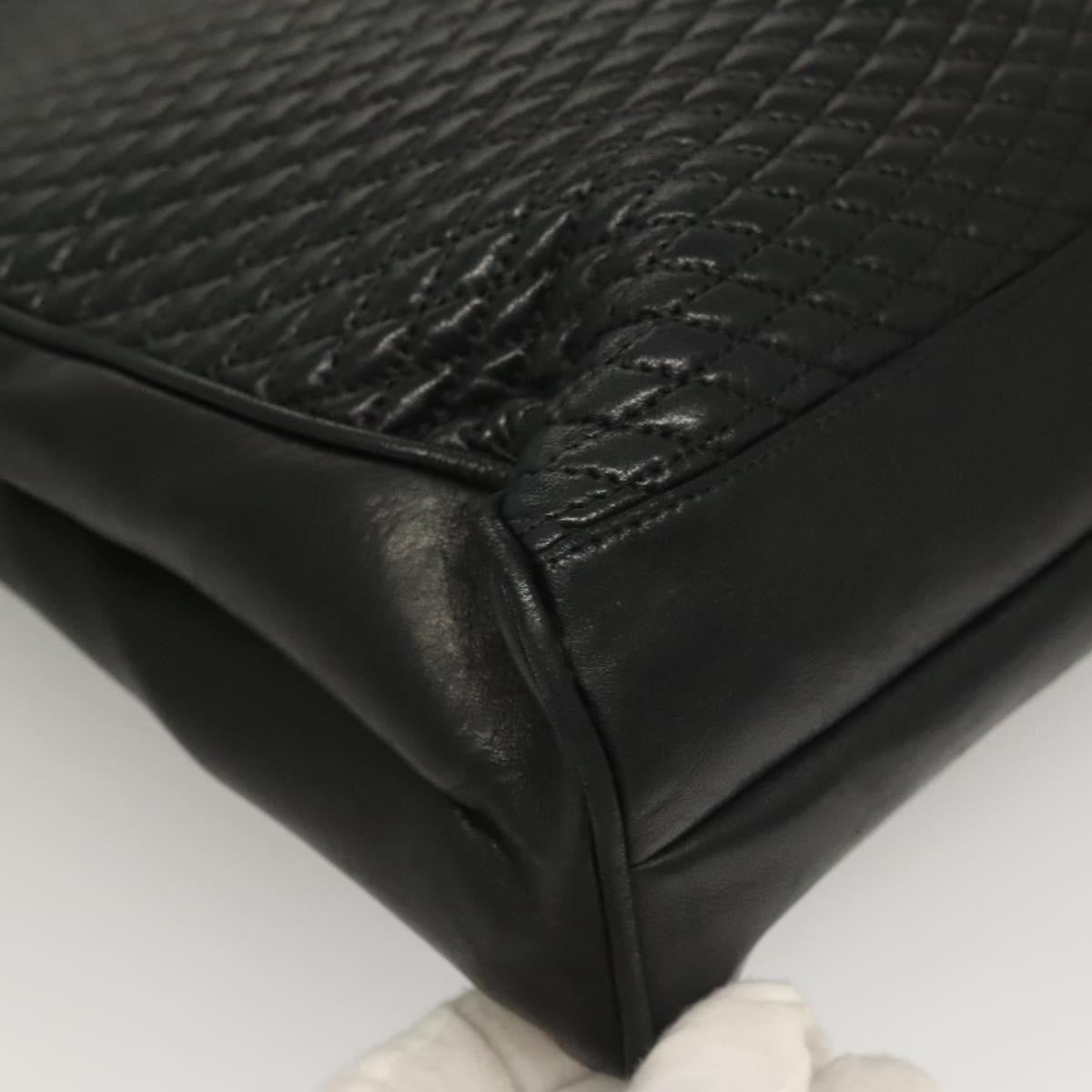 Bally Vintage Leather Black Leather Tote Bag Bag (Pre-Owned)