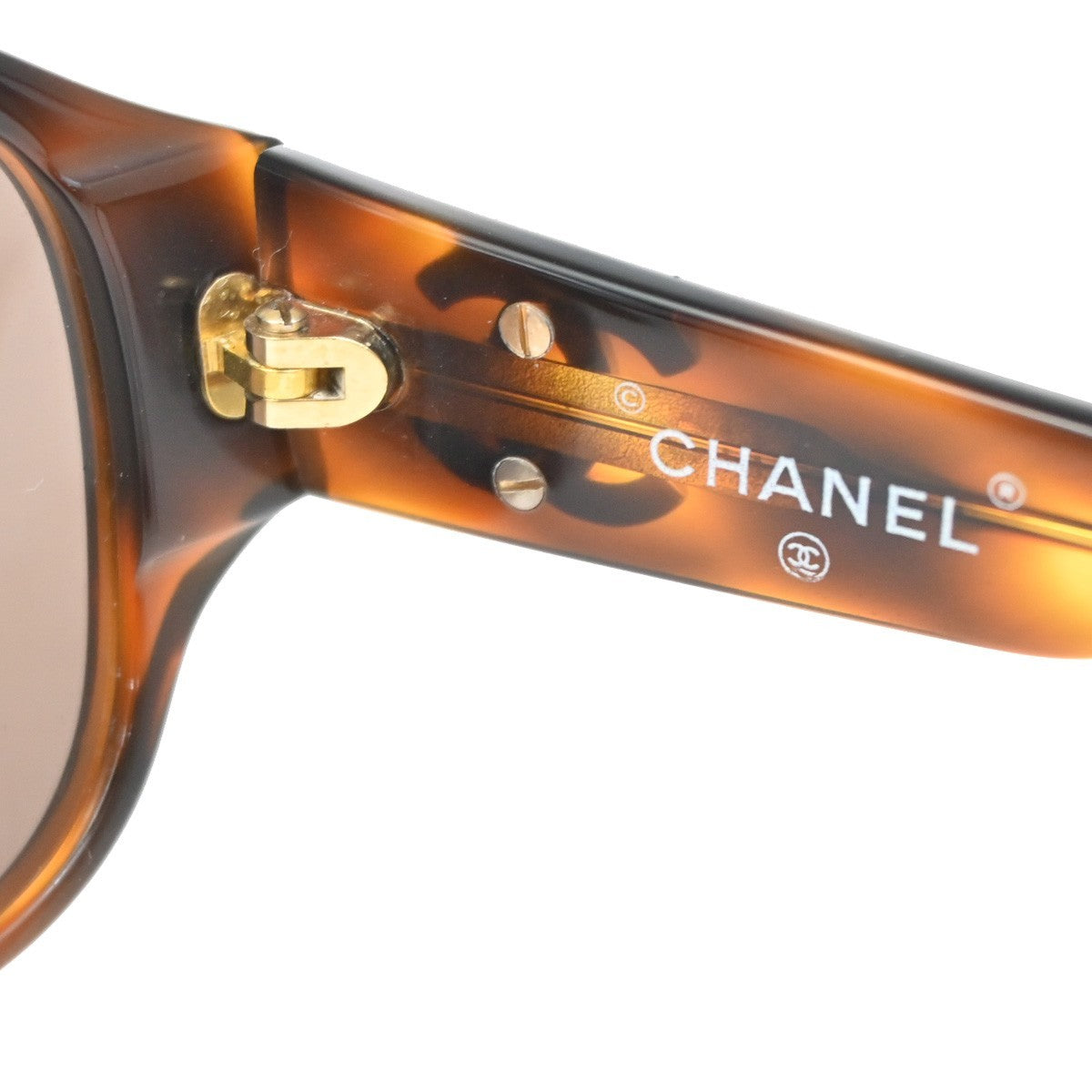 Chanel Logo Cc Plastic Brown Plastic Sunglasse Accessory (Pre-Owned)