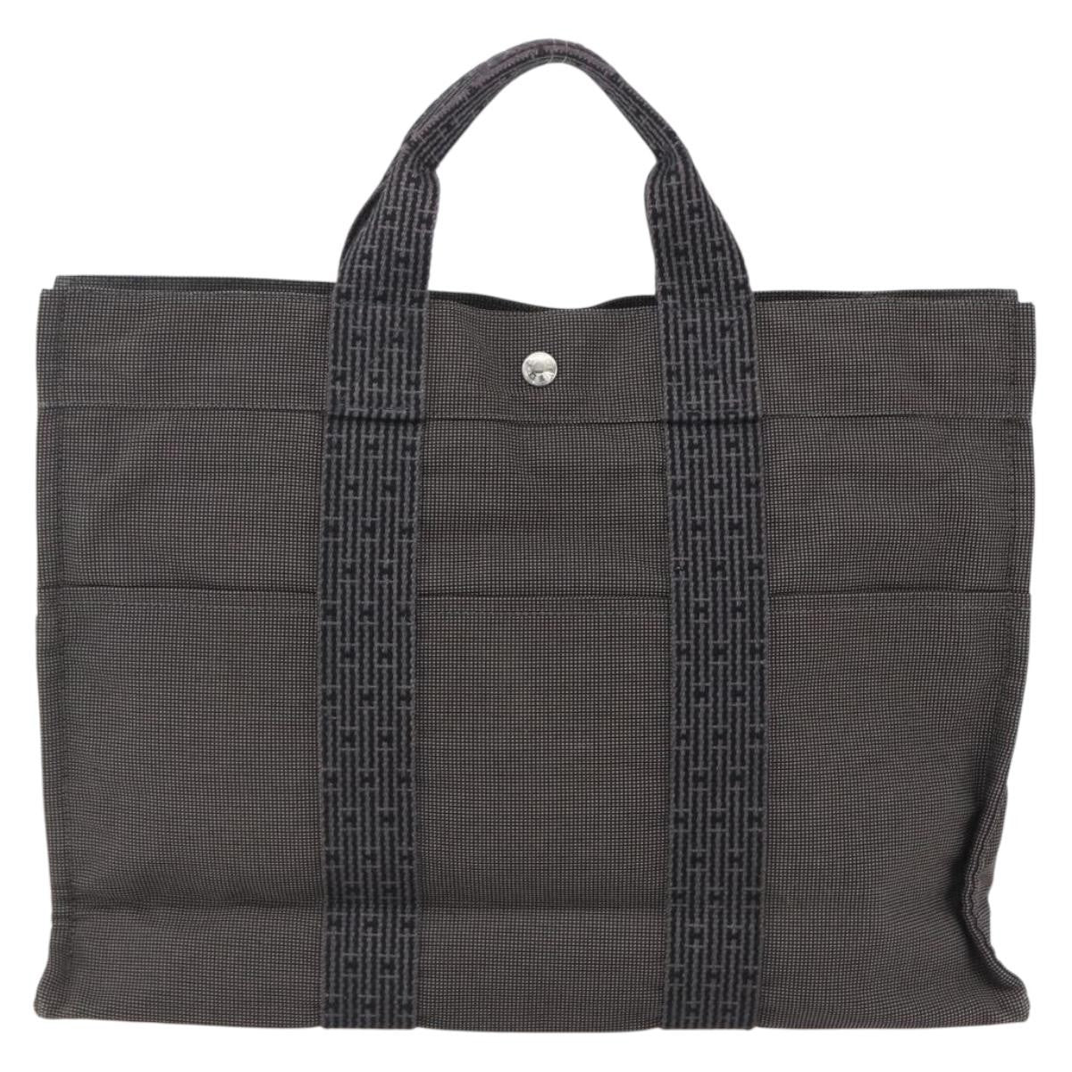 Hermes Fourre-Tout Herline Canvas Gray Canvas Tote Bag Bag (Pre-Owned)