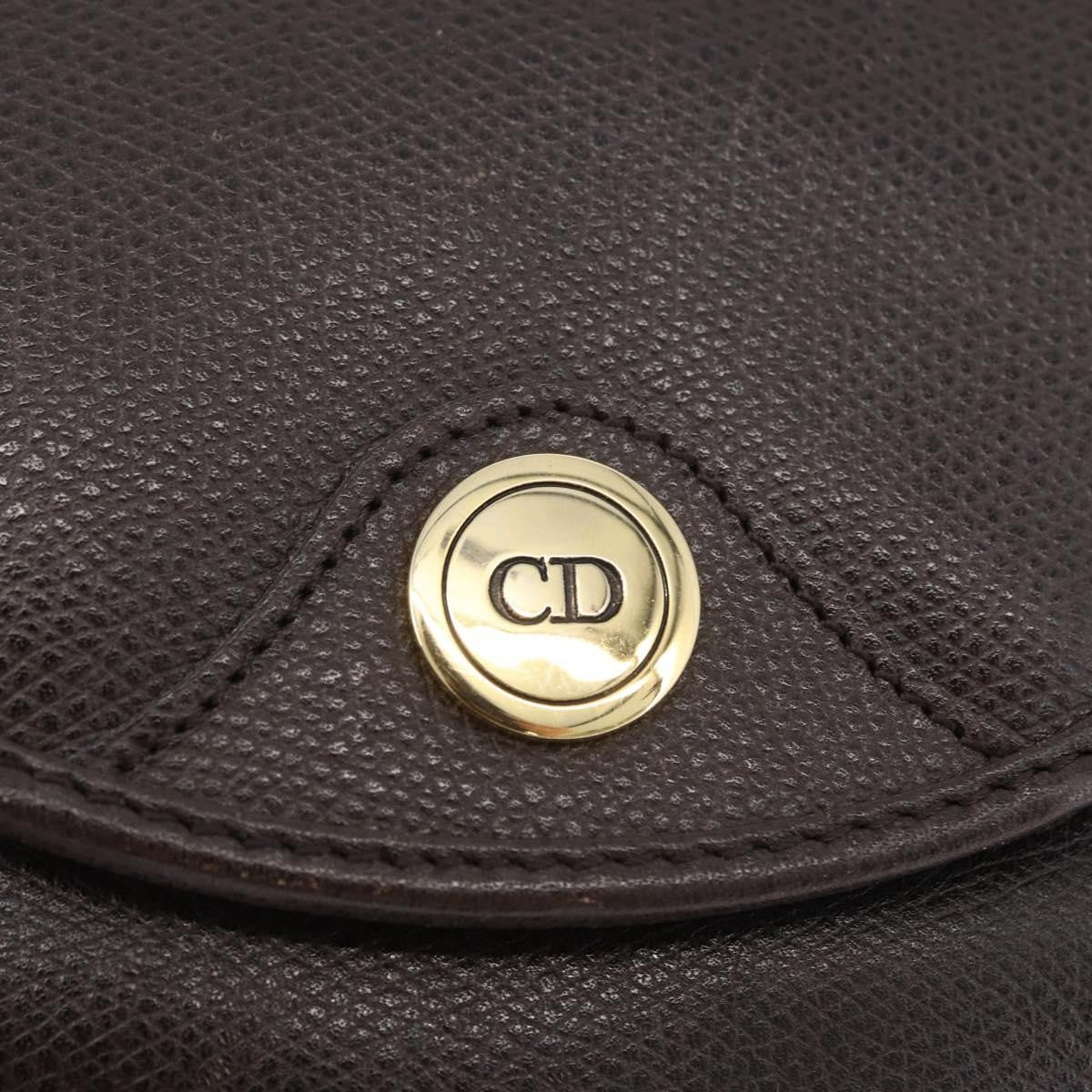 Christian Dior Vintage Cd Logo Leather Brown Leather Shoulder Bag Bag (Pre-Owned)