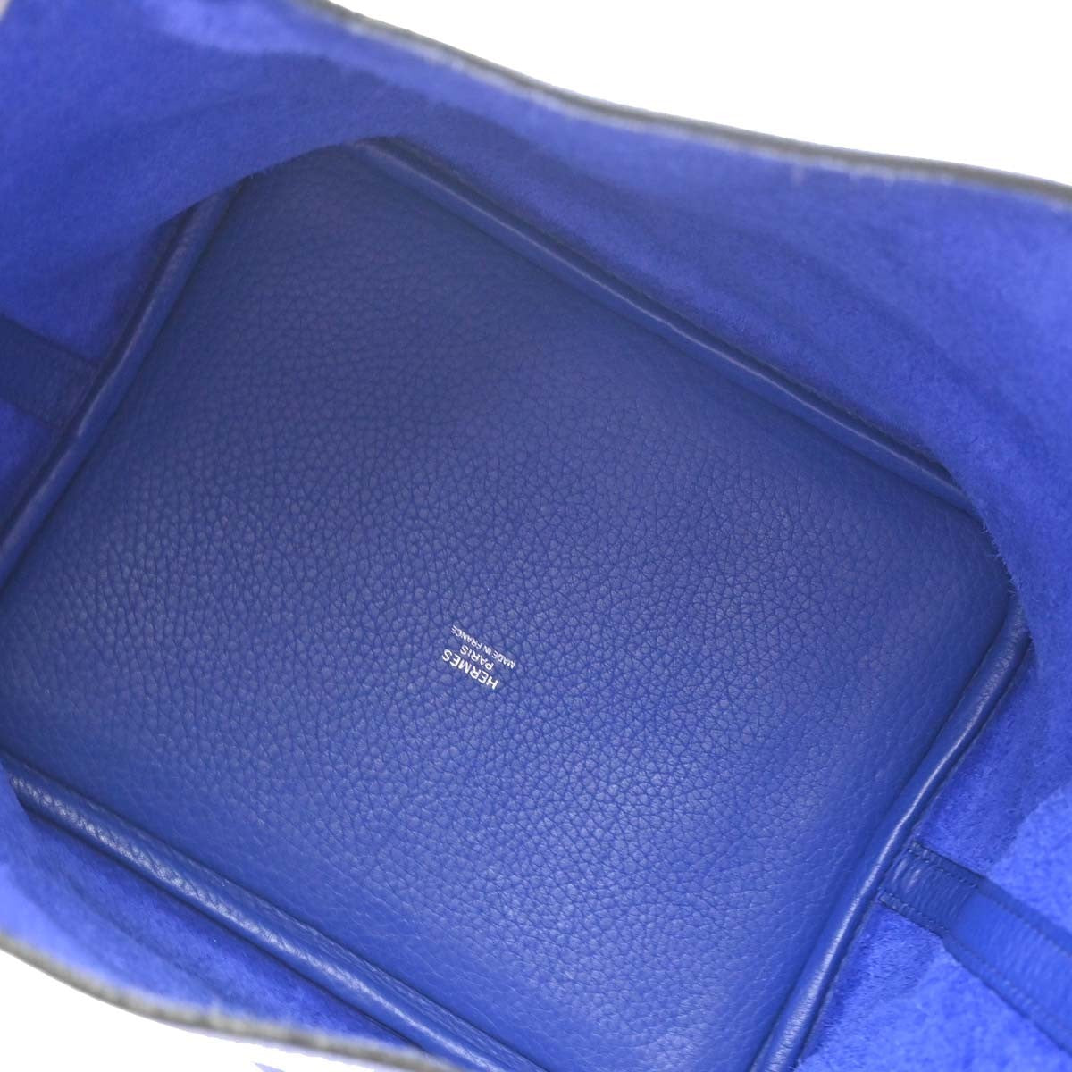 Hermes Picotin Lock Clemence Blue Leather Handbag (Pre-Owned)