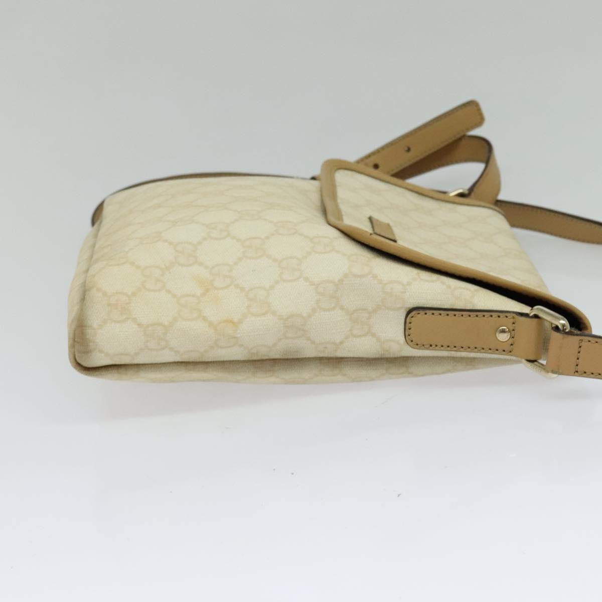 Gucci Flap Messenger Gg Coated Canvas Beige Pvc Shoulder Bag Bag (Pre-Owned)
