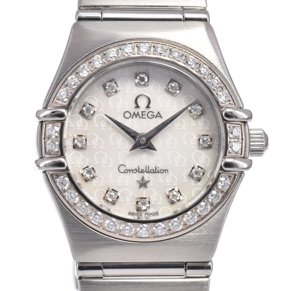 Omega Constellation Quartz Stainless Steel With Diamond Bezel And Markers Watch (Pre-Owned)