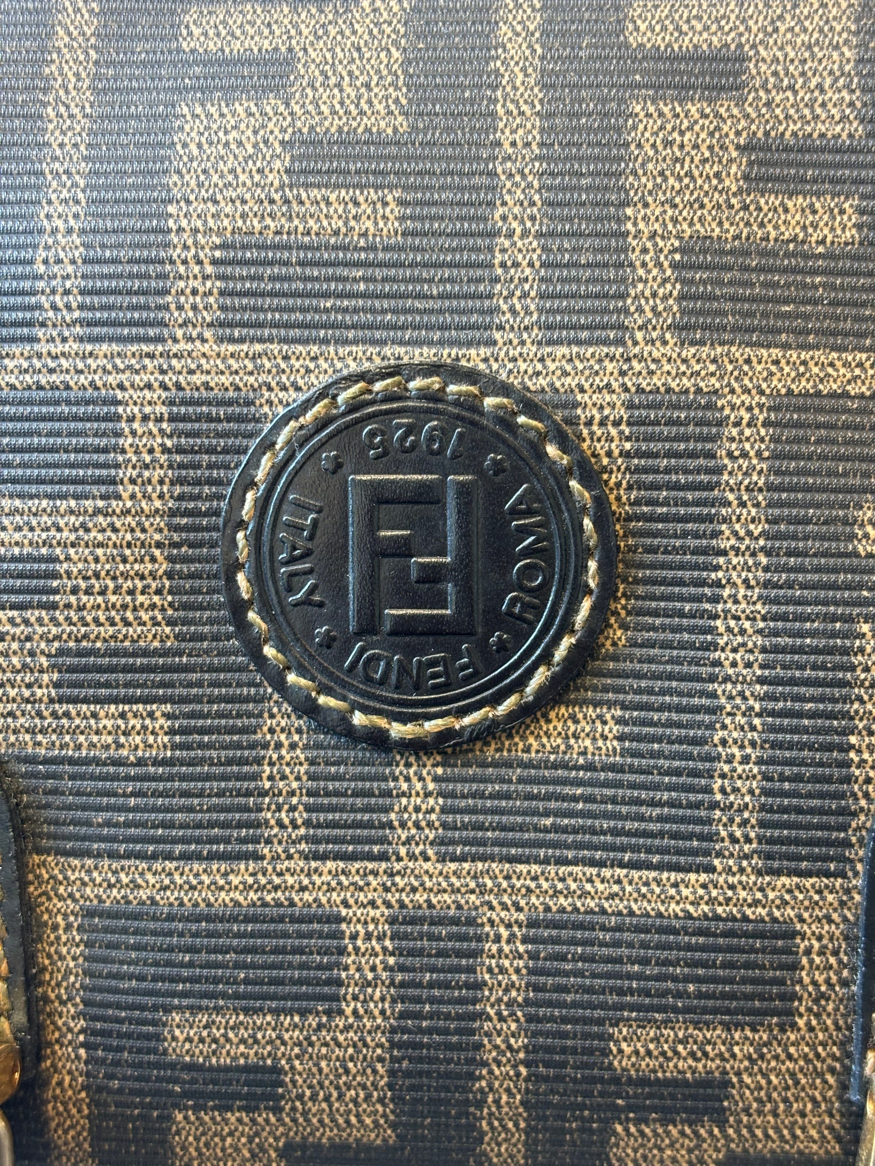 Fendi Zucca Canvas Brown Canvas Handbag (Pre-Owned)