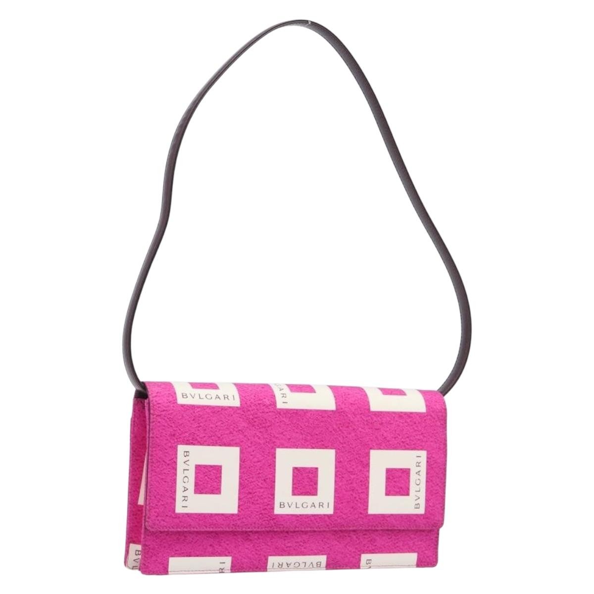 Bvlgari Clutch Canvas And Leather Pink Canvas Clutche & Pouche Bag (Pre-Owned)