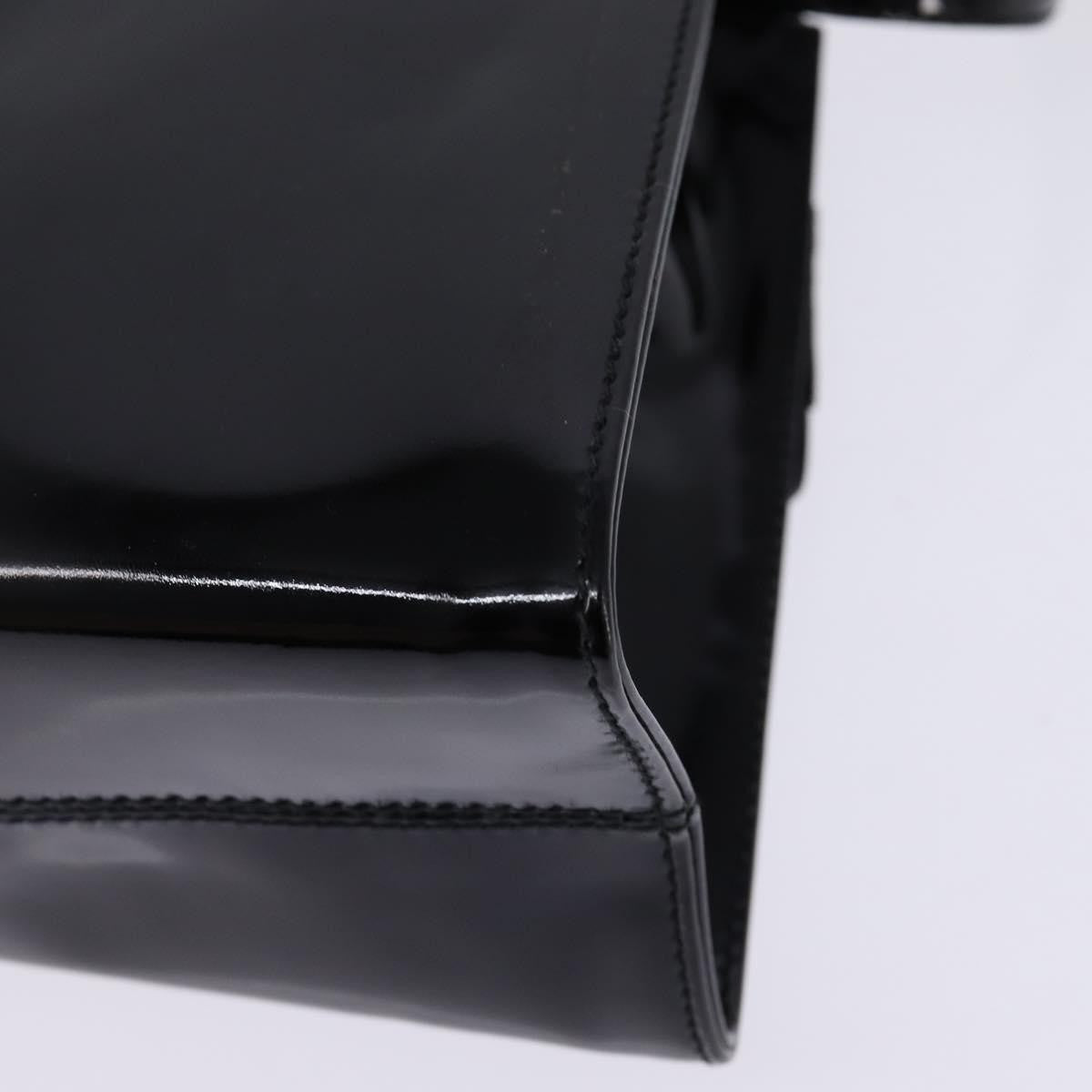 Salvatore Ferragamo Vintage Vara Bow Top Handle Patent Leather Black Patent_Leather Handbag (Pre-Owned)