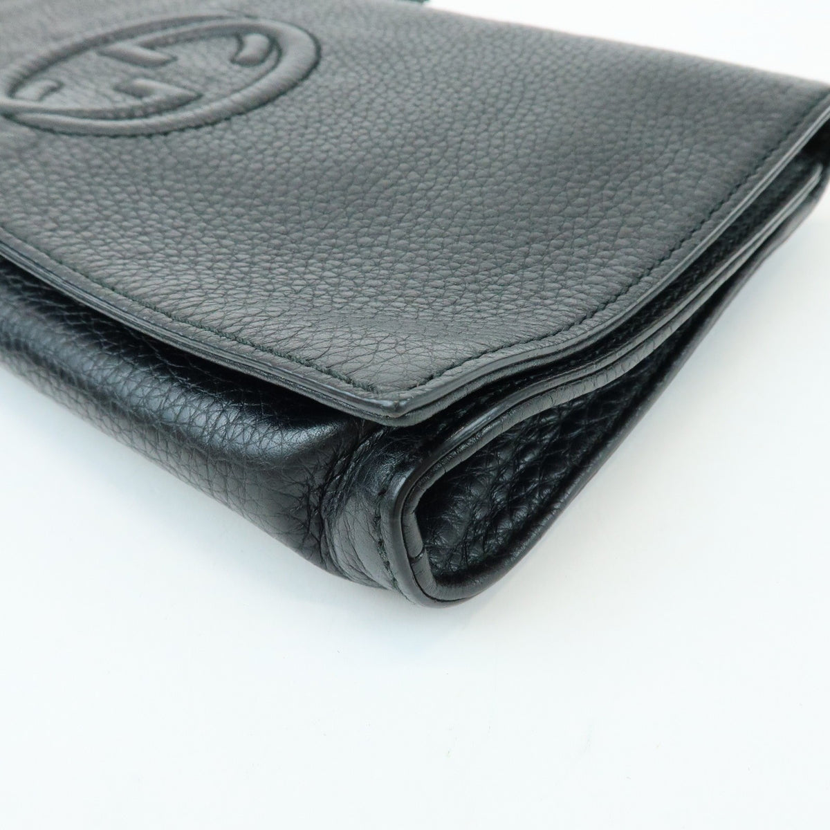 Gucci Soho Clutch Leather Black Leather Clutche & Pouche Bag (Pre-Owned)