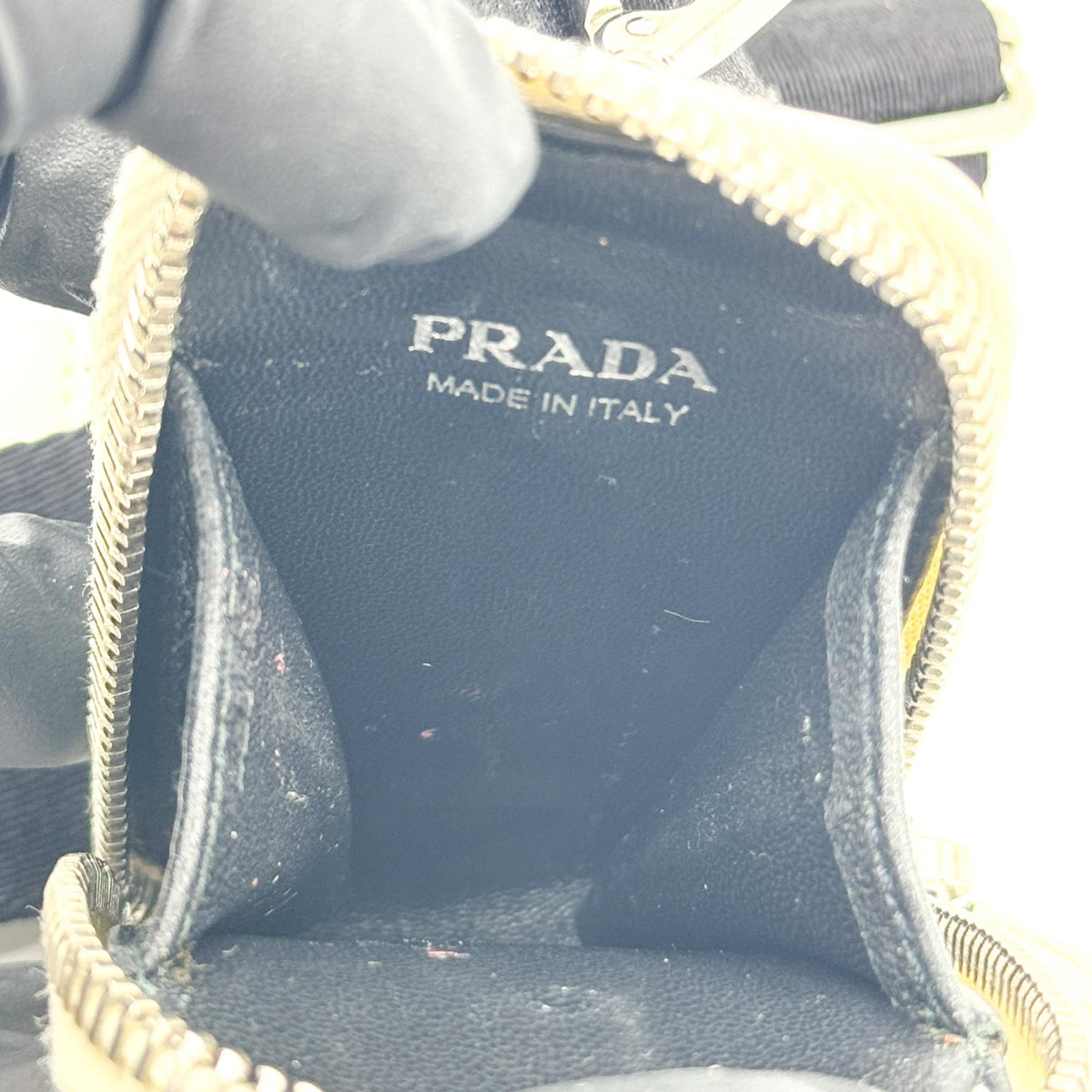 Prada Triangle Logo Zip Leather White Leather Crossbody Bag Bag (Pre-Owned)