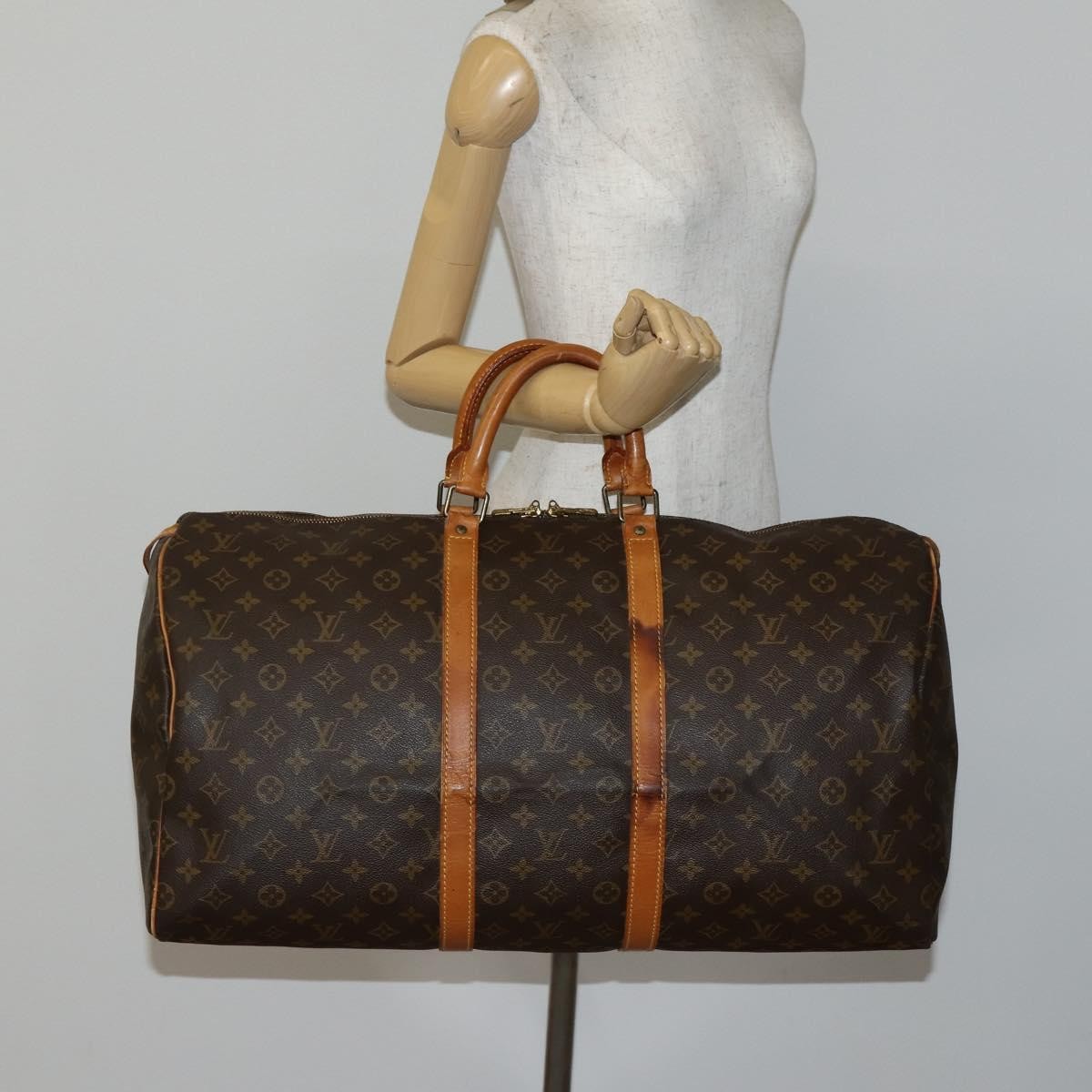 Louis Vuitton Keepall Monogram Canvas Brown Canvas Travel Bag Bag (Pre-Owned)