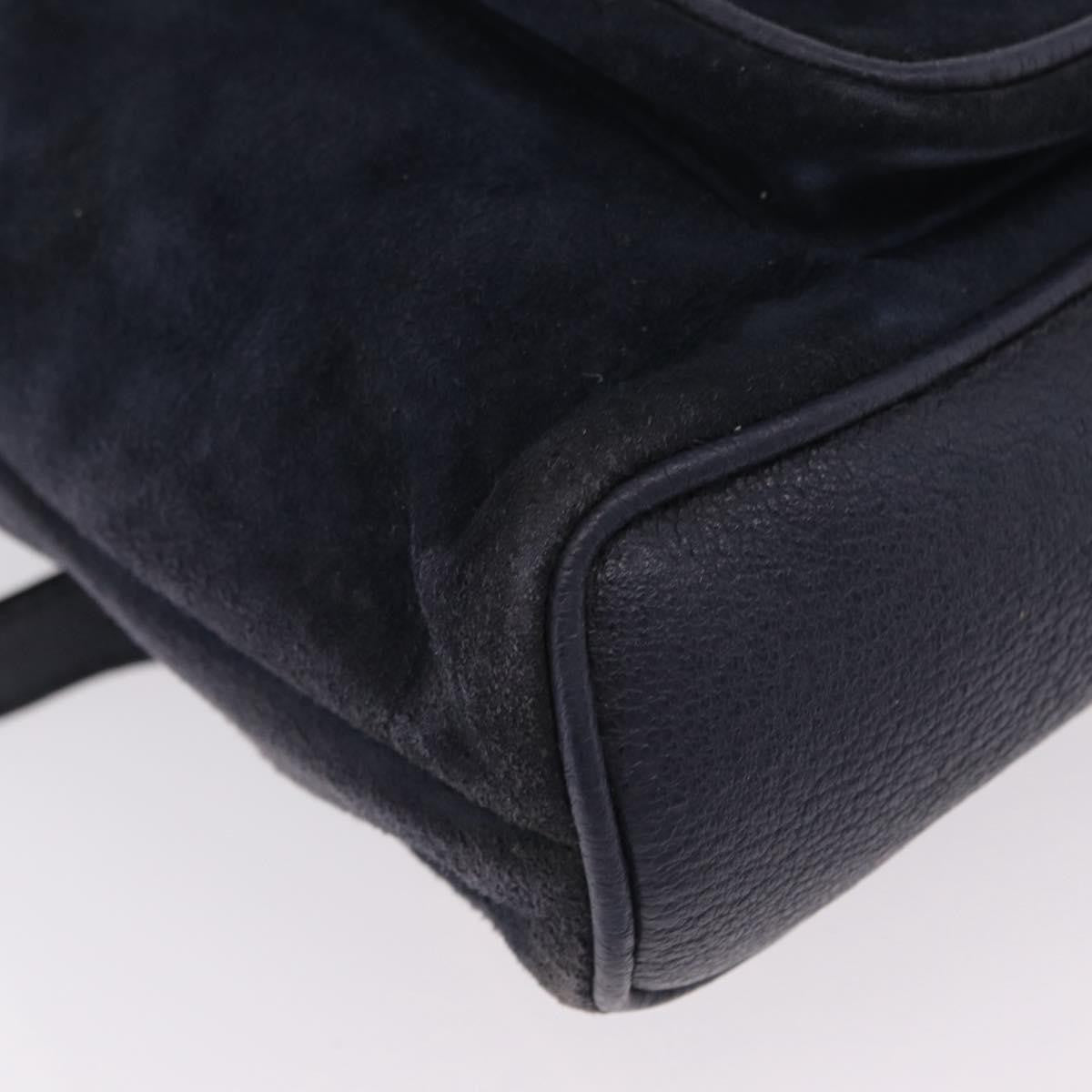 Gucci Vintage Bamboo Suede Navy Suede Backpack Bag (Pre-Owned)