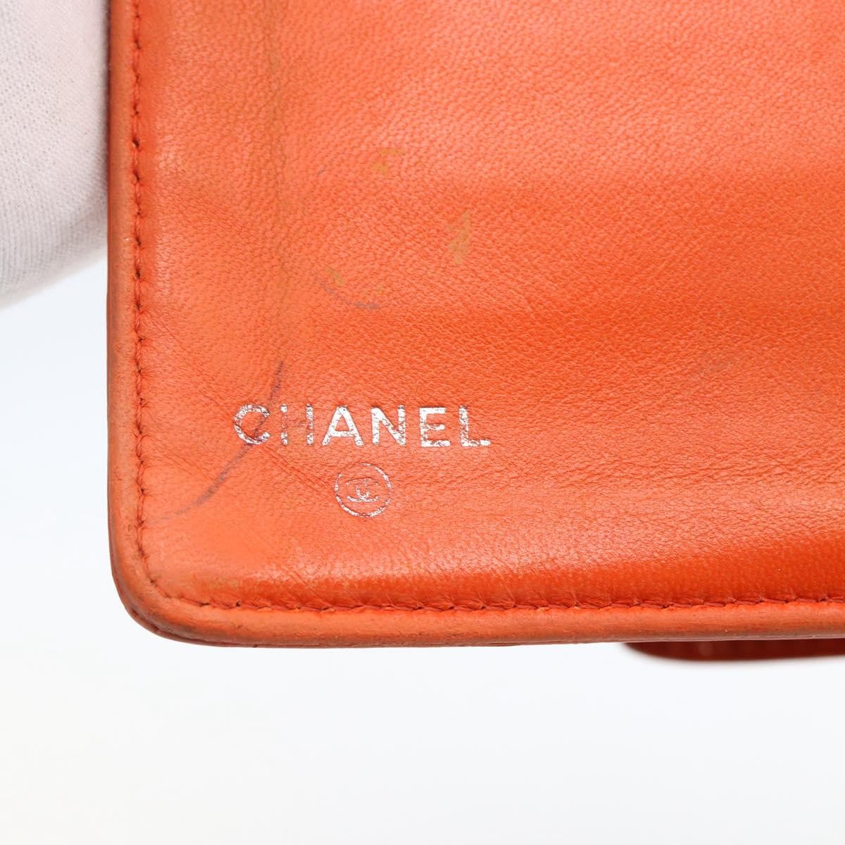 Chanel Lucky Symbols Yen Embossed Quilted Patent Orange Patent_Leather Wallets Accessory (Pre-Owned)