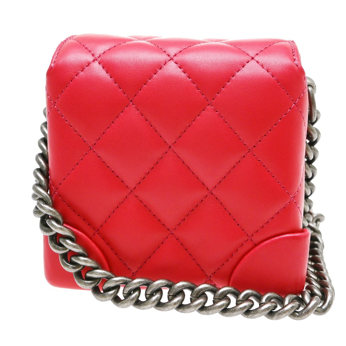 Chanel So Black Trendy Cc Clutch With Chain Quilted Lambskin Red Leather Shoulder Bag Bag (Pre-Owned)