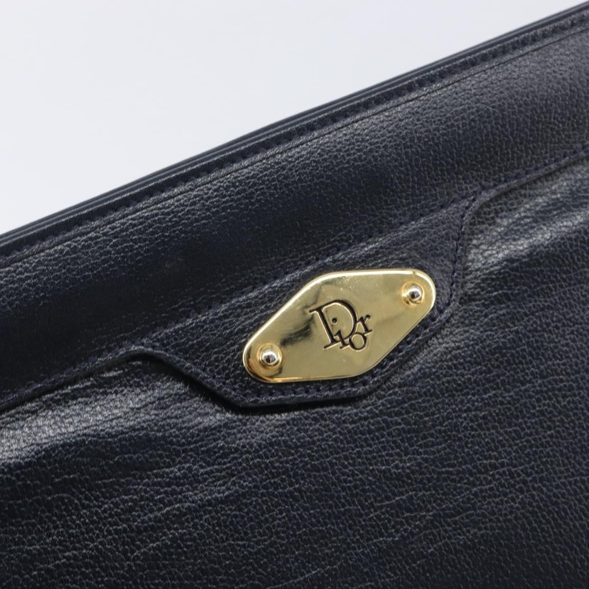 Christian Dior Homme Logo Clutch Leather Navy Leather Clutche & Pouche Bag (Pre-Owned)
