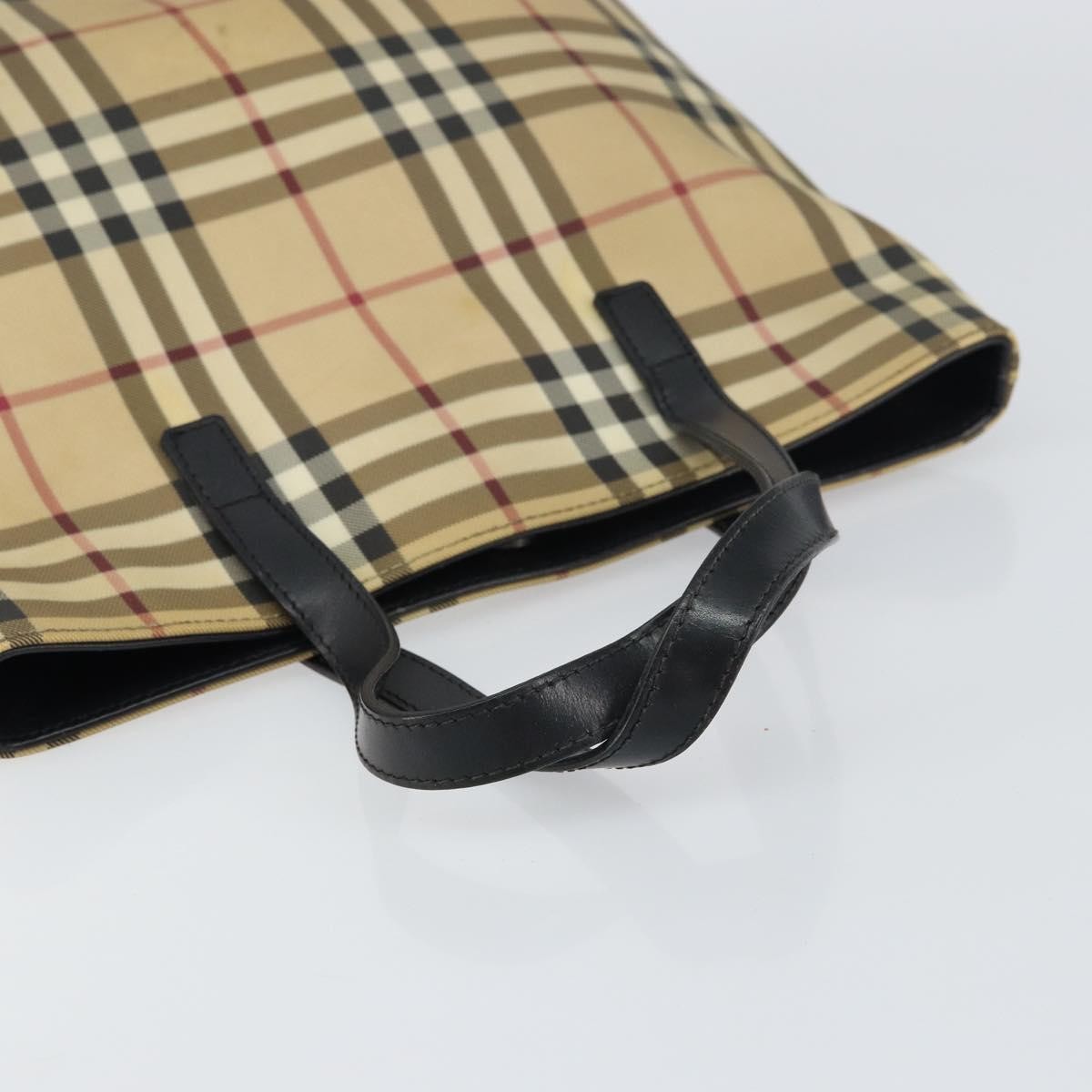 Burberry Nova Check Tote Canvas Check Pattern Beige Canvas Tote Bag Bag (Pre-Owned)