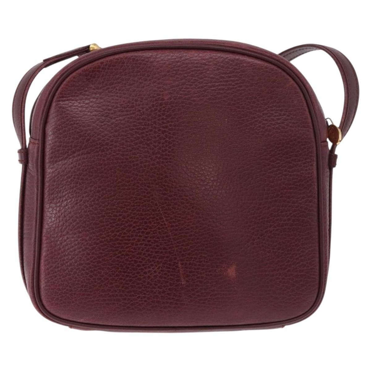 Cartier Tasseled Must De Cartier Leather Burgundy Leather Shoulder Bag Bag (Pre-Owned)