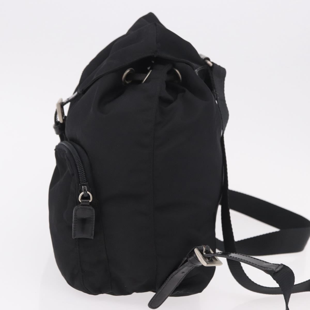Prada Double Front Pocket Tessuto Black Nylon Backpack Bag (Pre-Owned)