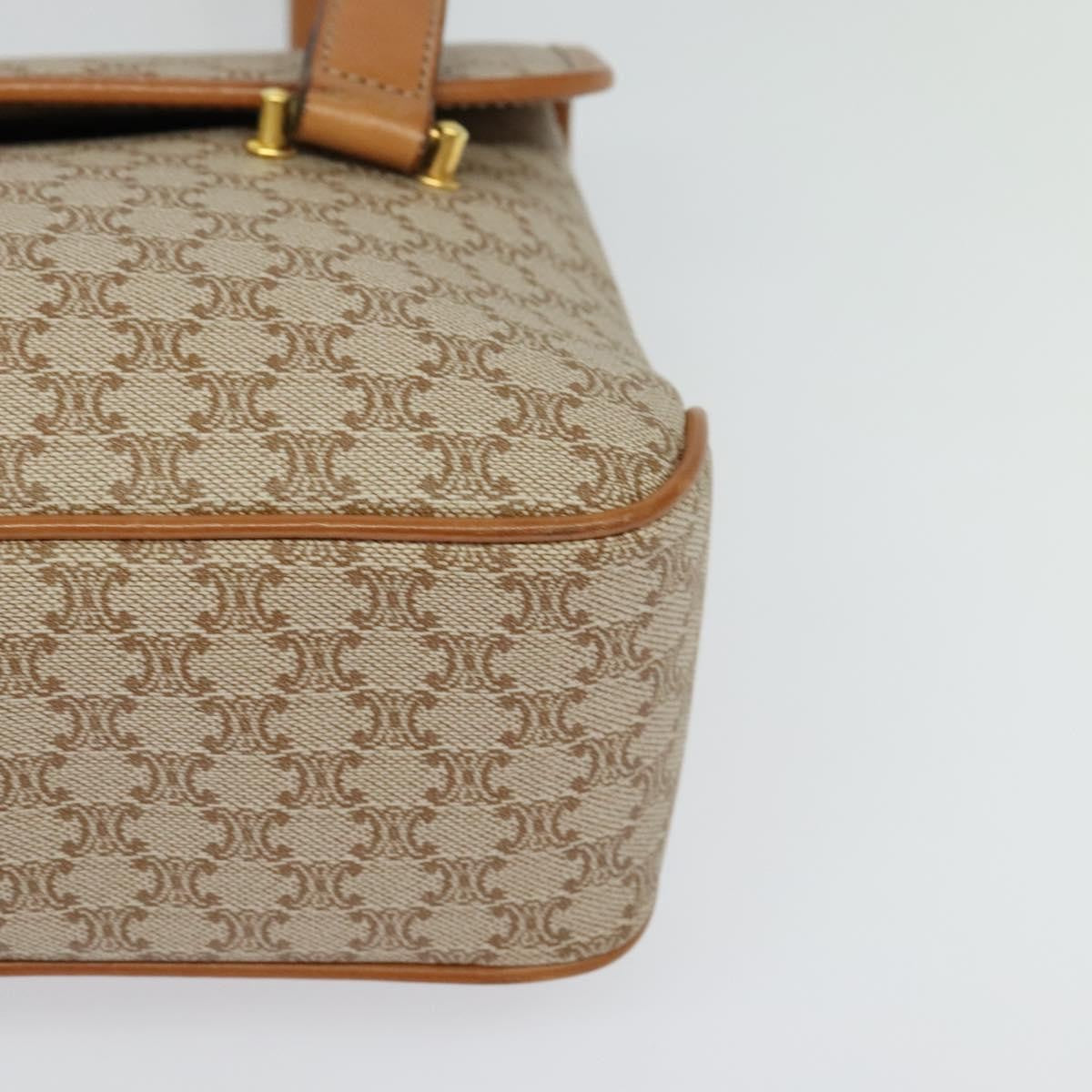 Celine Vintage Macadam Canvas And Leather Beige Canvas Handbag (Pre-Owned)