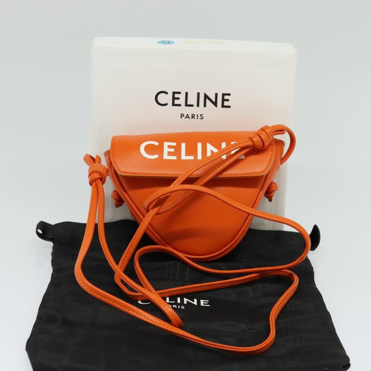 Celine Triangle Leather Orange Leather Shoulder Bag Bag (Pre-Owned)