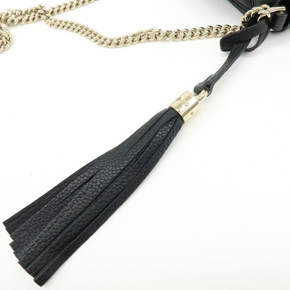 Gucci Soho Chain Leather Black Calfskin Crossbody Bag Bag (Pre-Owned)