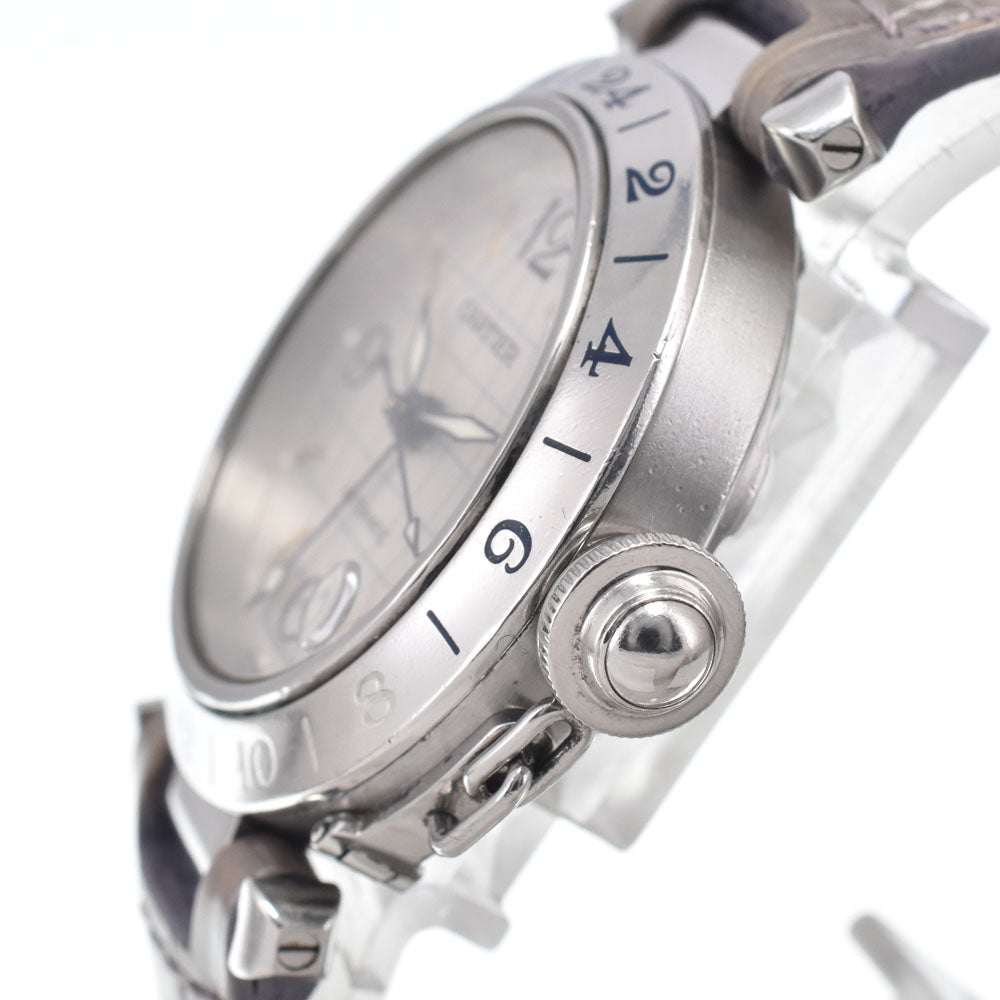 Cartier Pasha C Automatic Leather And Steel Watch (Pre-Owned)