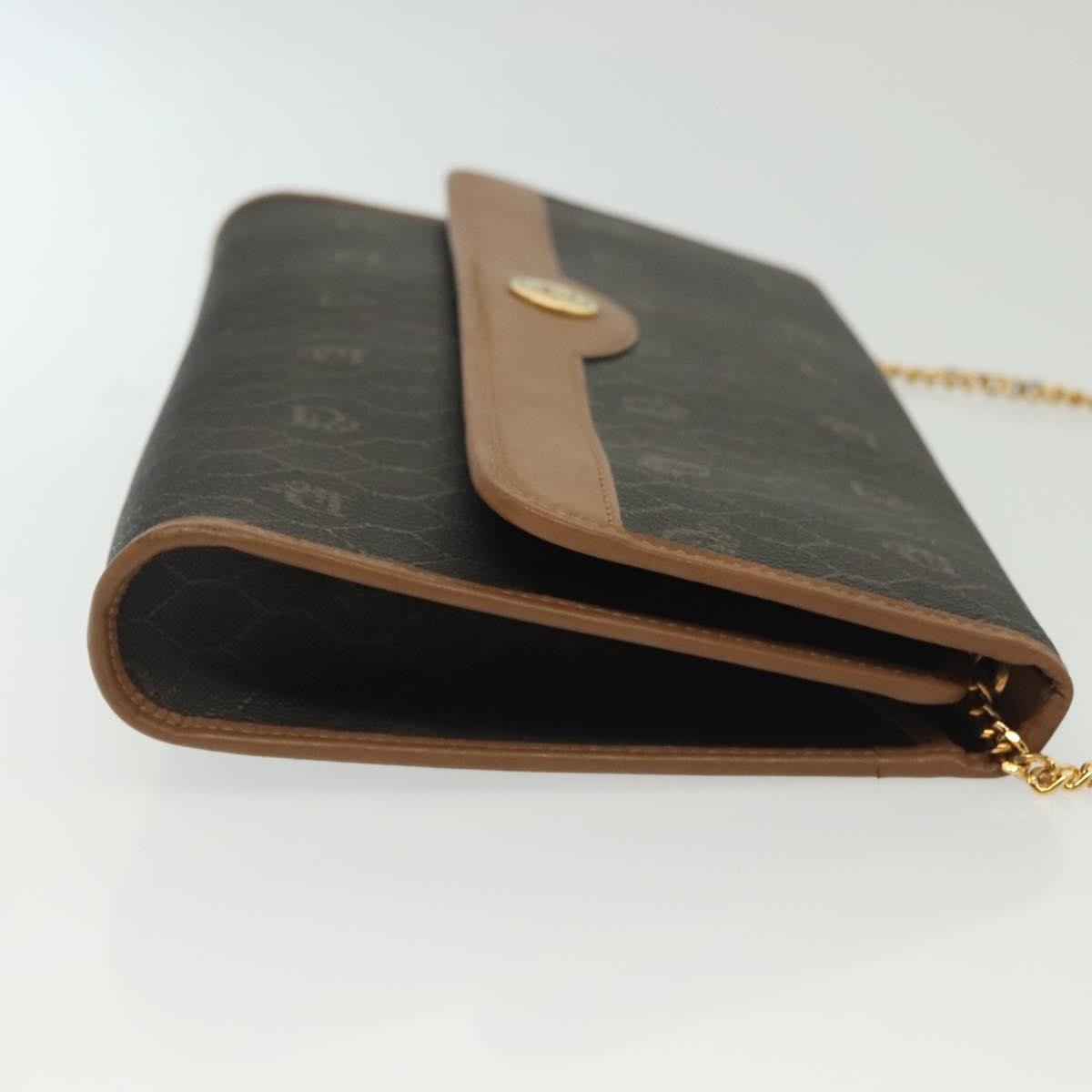Christian Dior Vintage Honeycomb Chain Canvas Black Canvas Bag (Pre-Owned)