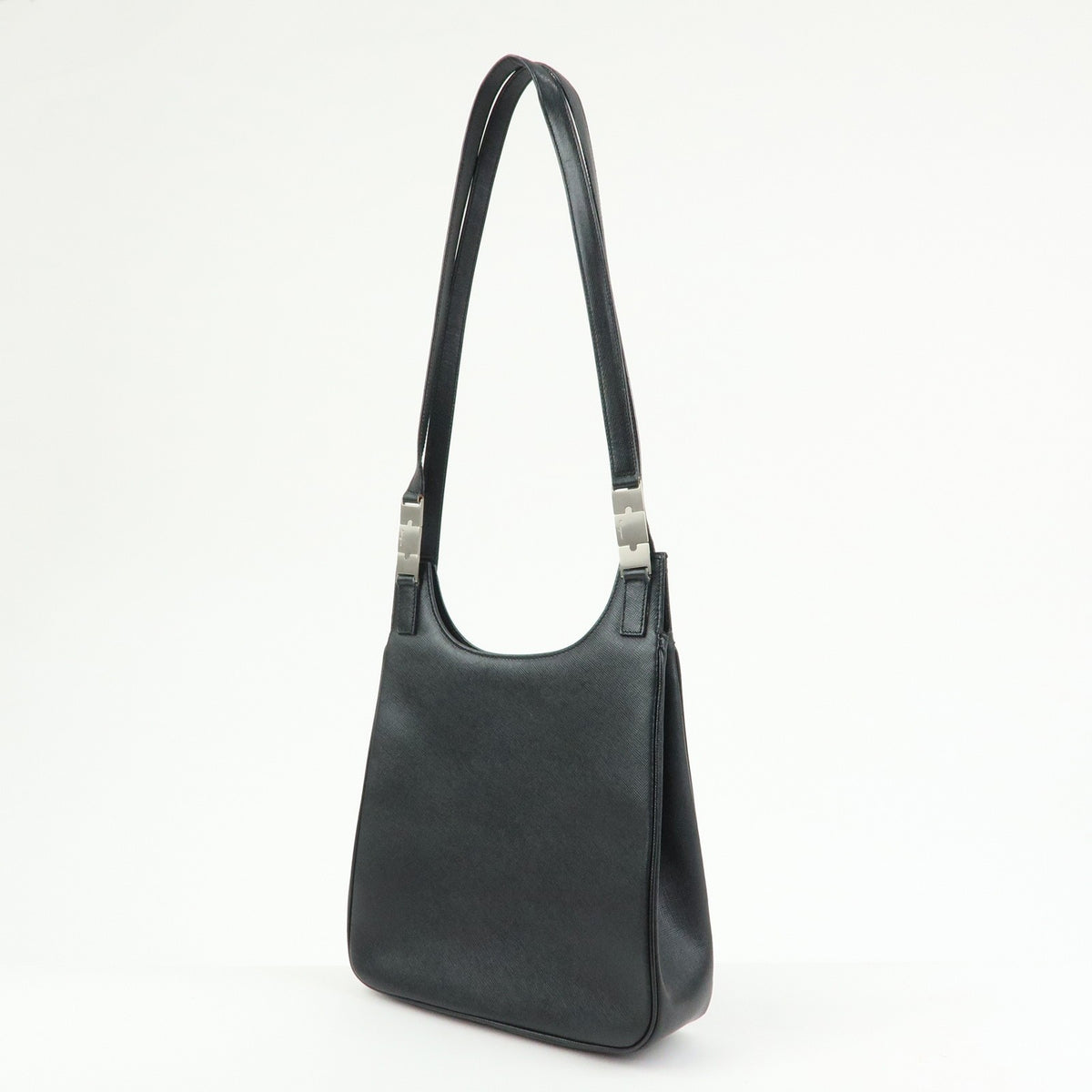 Salvatore Ferragamo Shoulder Bag Leather Black Leather Shoulder Bag Bag (Pre-Owned)