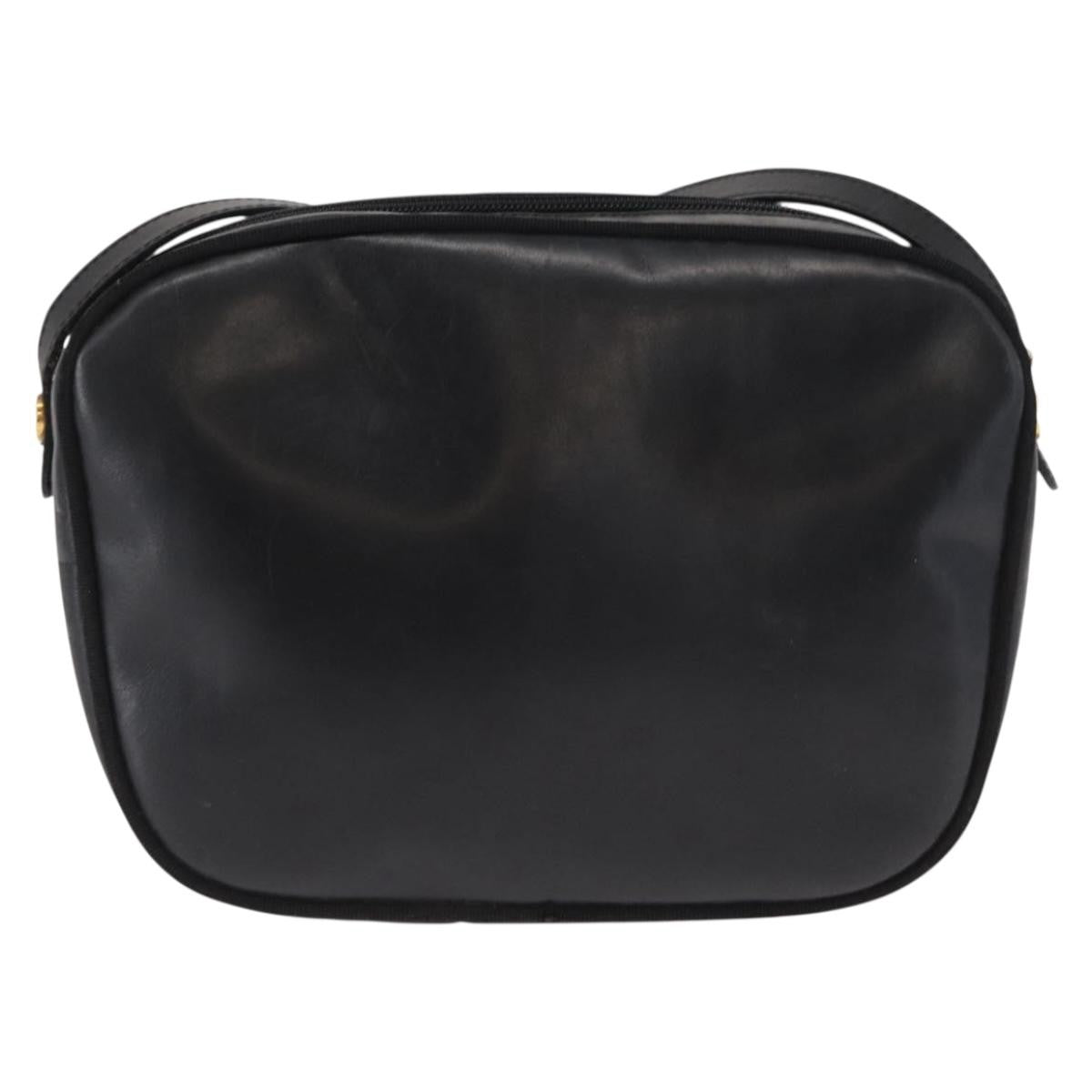 Salvatore Ferragamo Vara Bow Camera Leather Black Leather Shoulder Bag Bag (Pre-Owned)