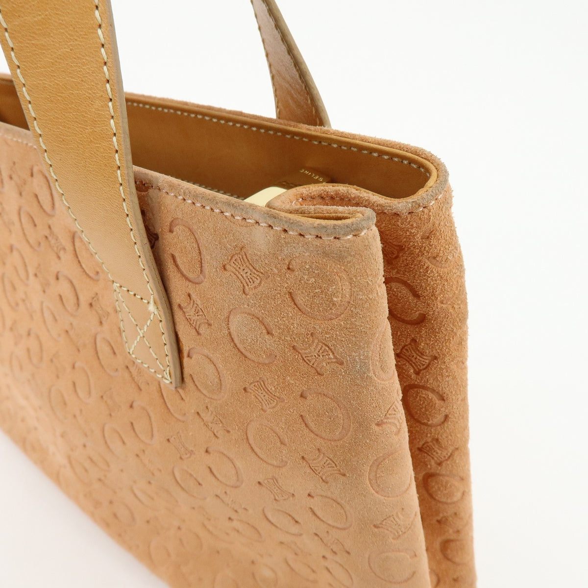 Celine C Macadam Suede Beige Suede Handbag (Pre-Owned)