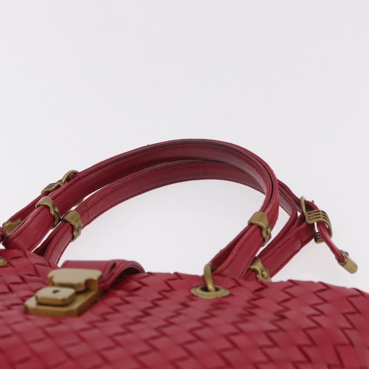 Bottega Veneta Capri Intrecciato Nappa Red Leather Tote Bag Bag (Pre-Owned)