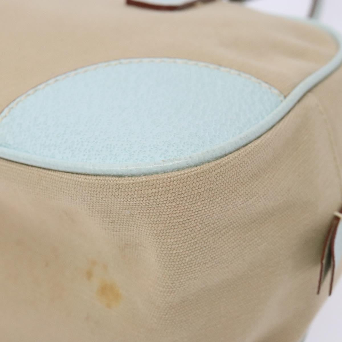 Prada Bauletto Canvas With Leather Beige Canvas Bag (Pre-Owned)