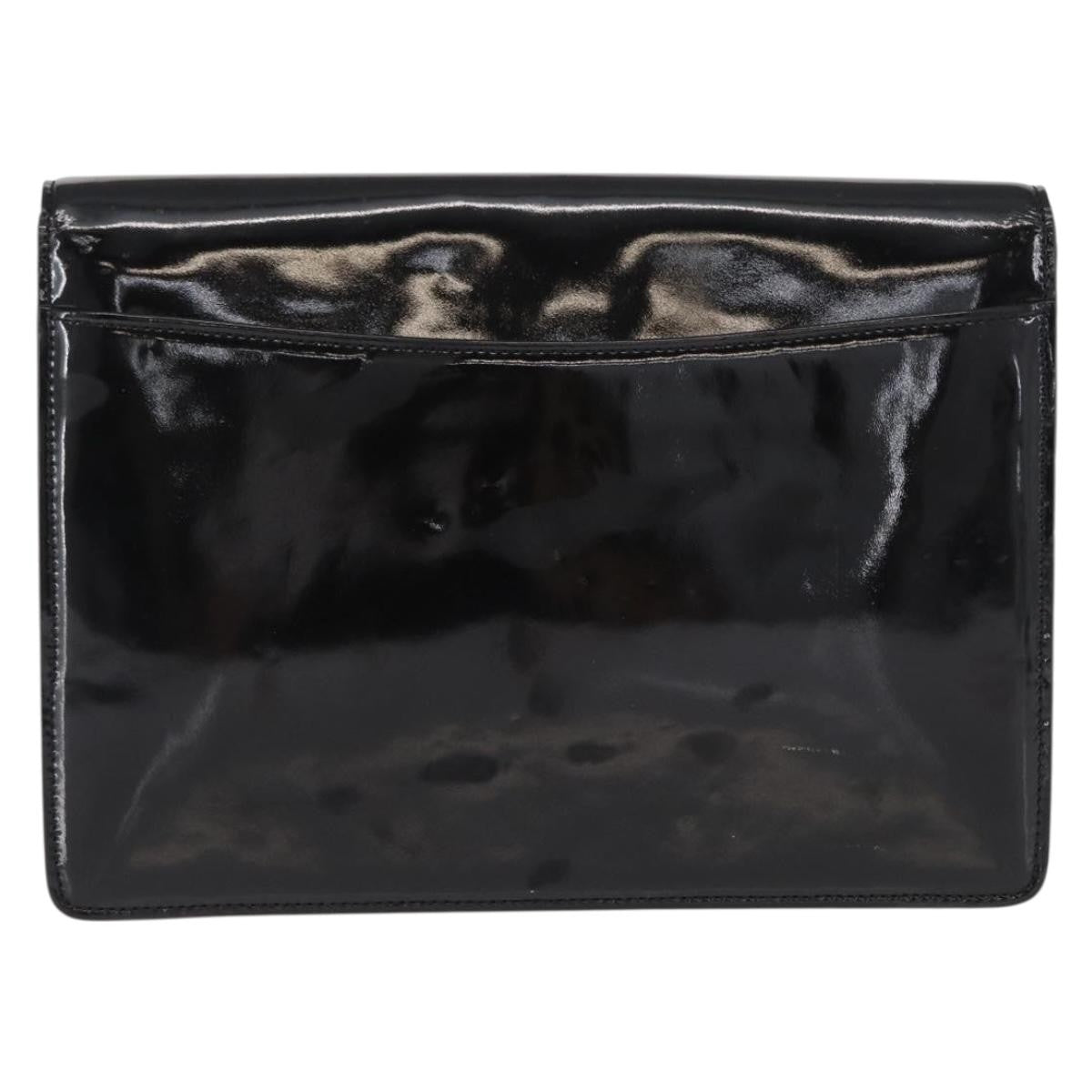 Celine Clutch Enamel Black Patent_Leather Clutche & Pouche Bag (Pre-Owned)