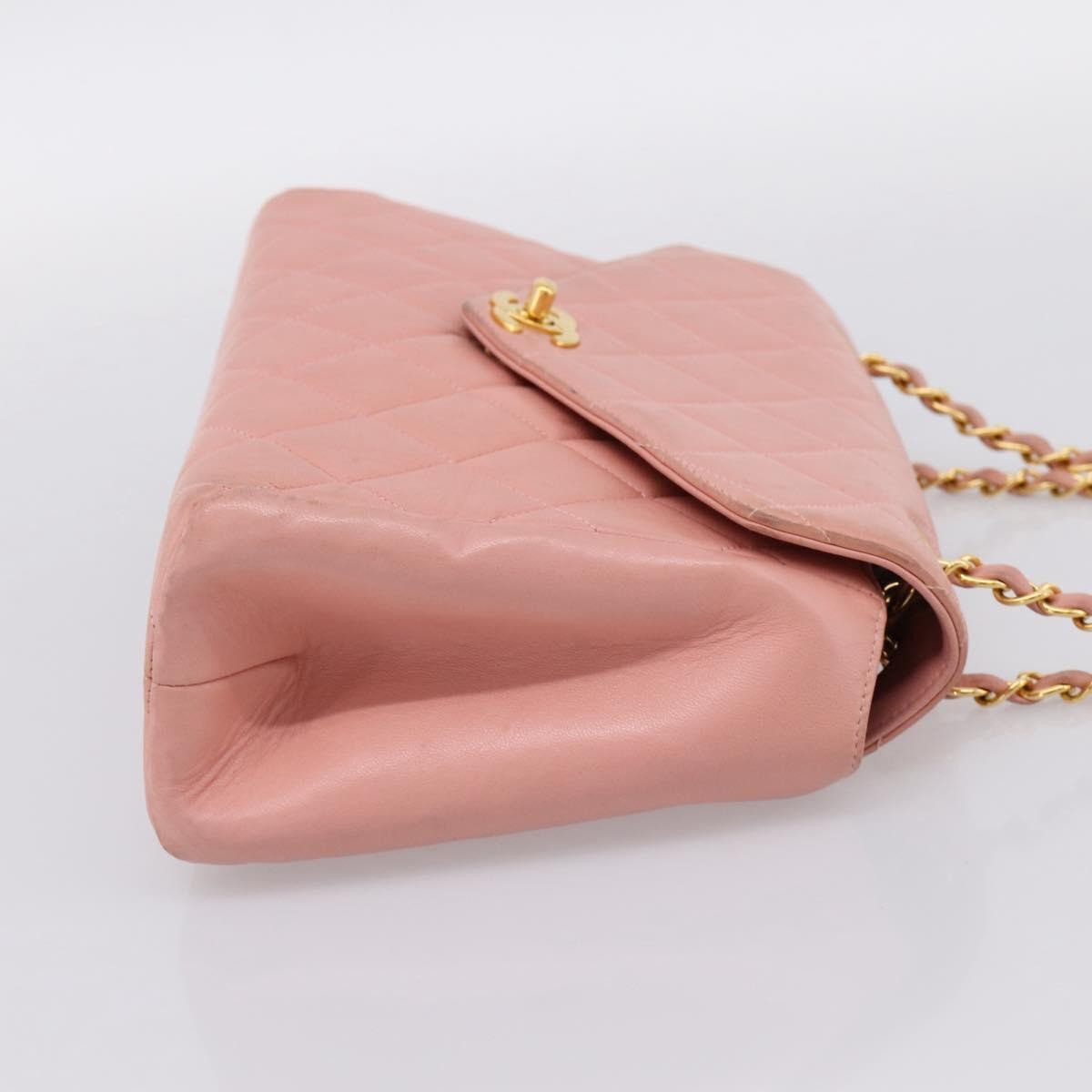 Chanel Vintage Envelope Flap Matelassé Lambskin Pink Leather Shoulder Bag Bag (Pre-Owned)