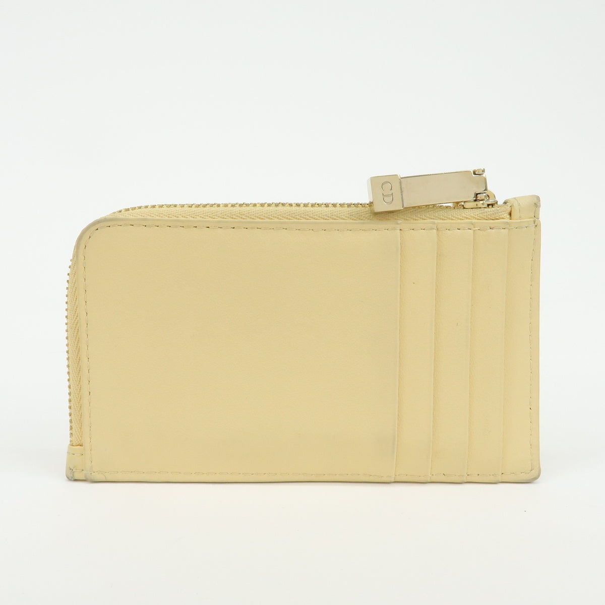 Christian Dior Lady Dior Card Holder Cannage Quilt Patent Yellow Leather Card Holders Accessory (Pre-Owned)