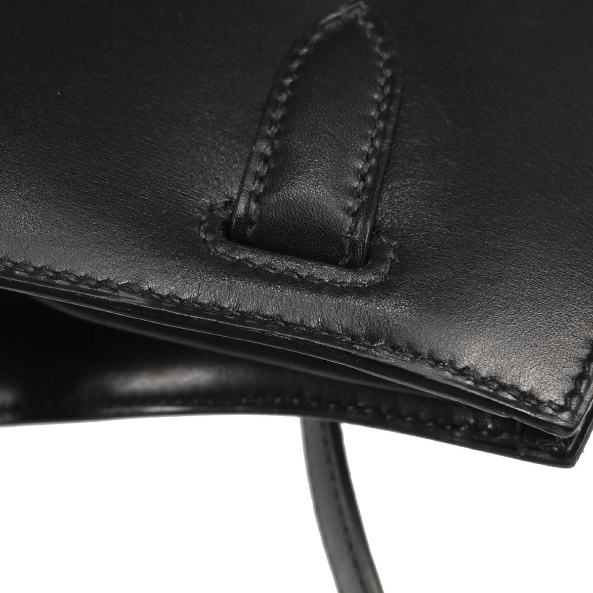 Hermes Kelly Sport Box Calf Black Leather Shoulder Bag Bag (Pre-Owned)
