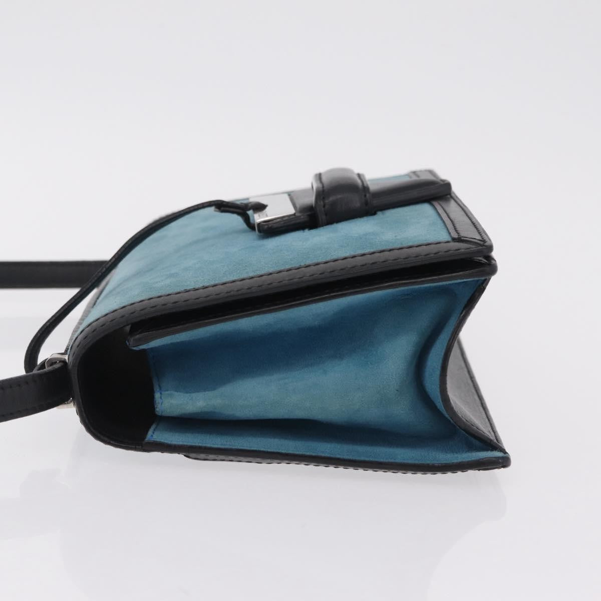 Loewe Barcelona Suede With Leather Blue Suede Shoulder Bag Bag (Pre-Owned)