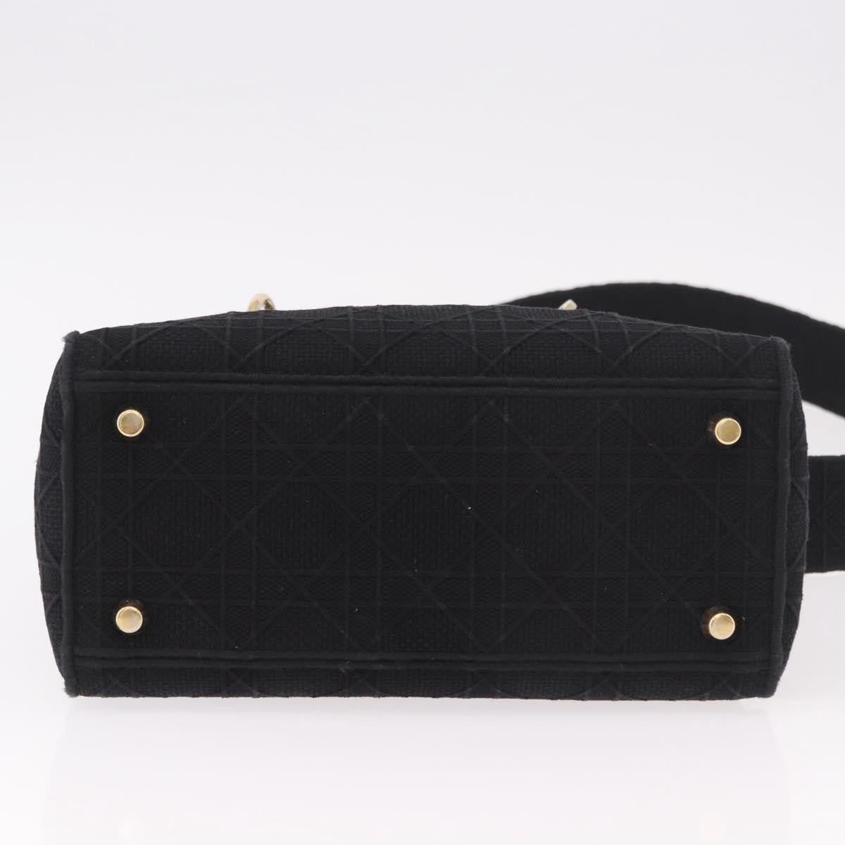 Christian Dior Lady Dior Black Canvas Handbag (Pre-Owned)