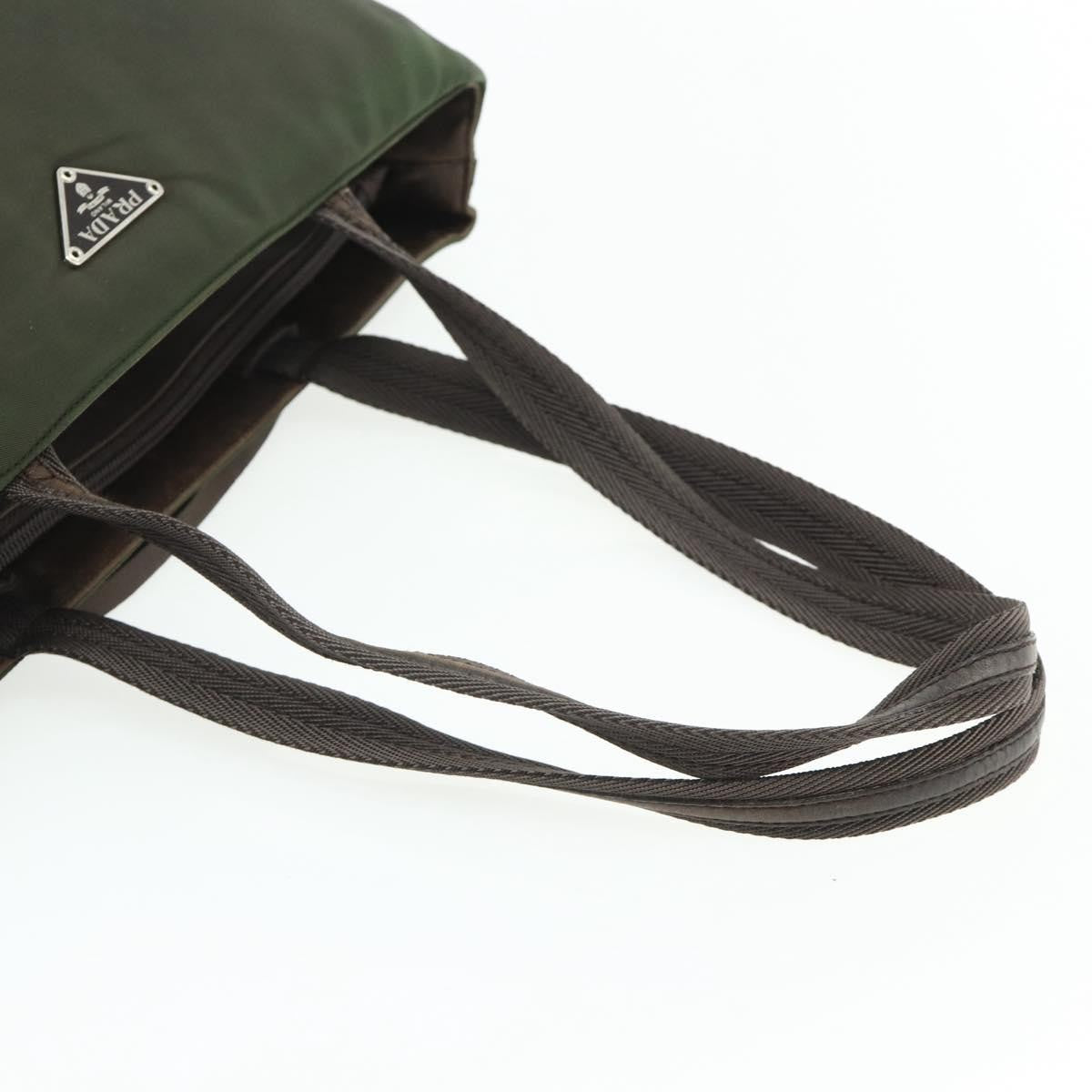 Prada Zip Tote Tessuto Khaki Nylon Tote Bag Bag (Pre-Owned)