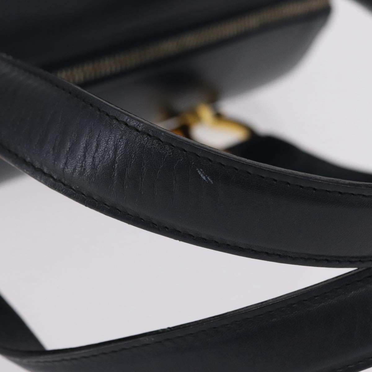 Salvatore Ferragamo Gancini Leather Navy Leather Handbag (Pre-Owned)