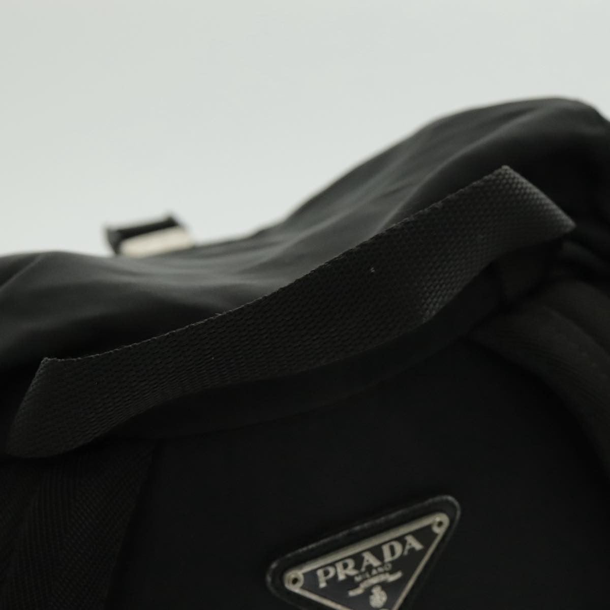 Prada Double Front Pocket Tessuto Black Nylon Backpack Bag (Pre-Owned)