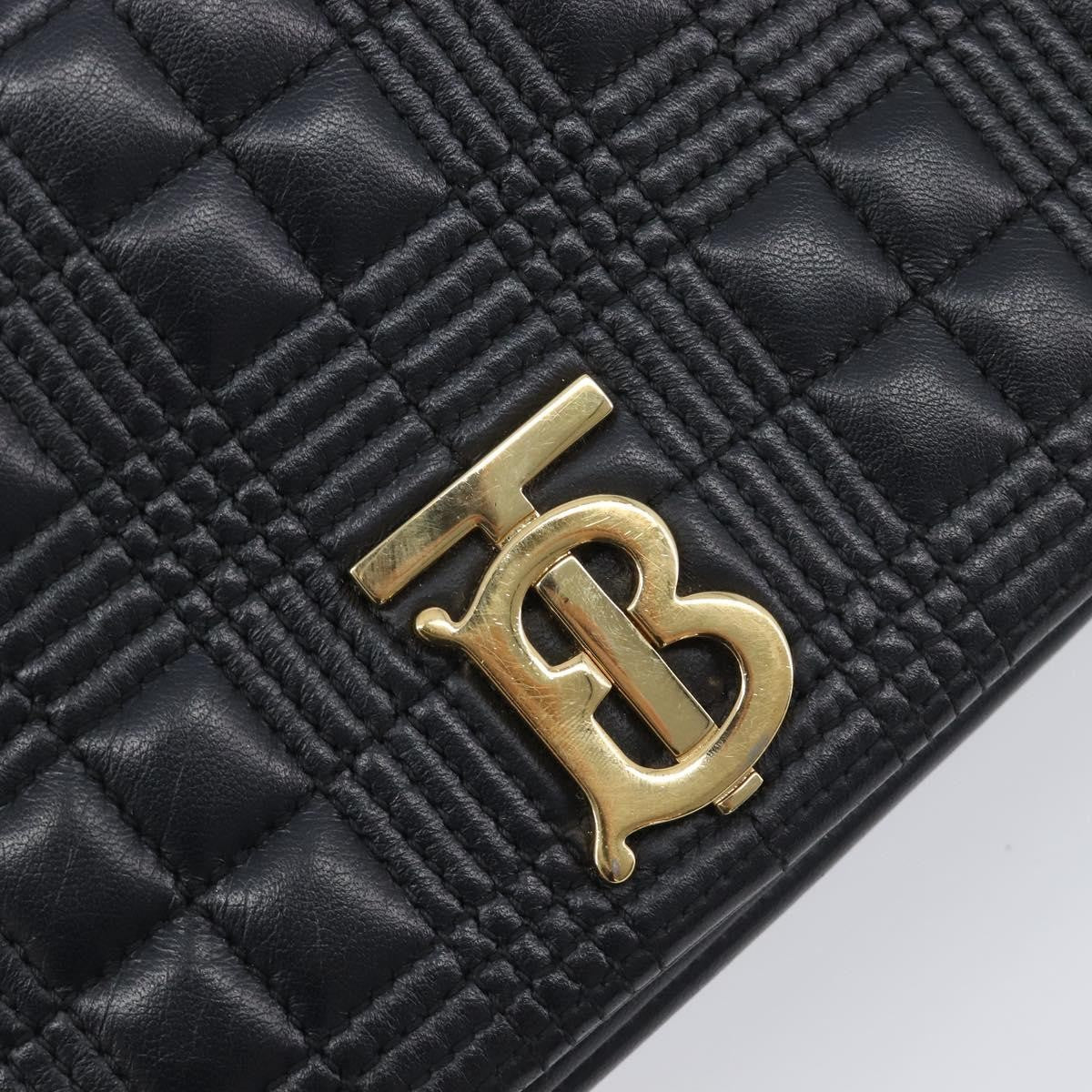 Burberry Lola Wallet On Chain Quilted Leather Black Leather Crossbody Bag Bag (Pre-Owned)