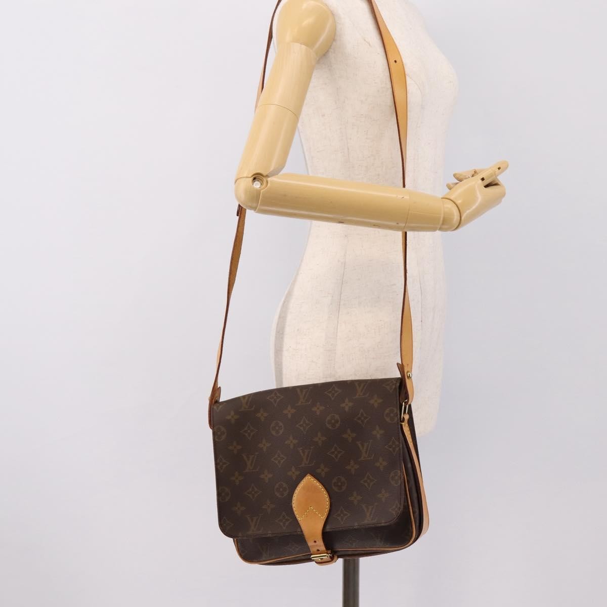 Louis Vuitton Cartouchiere Monogram Brown Canvas Shoulder Bag Bag (Pre-Owned)