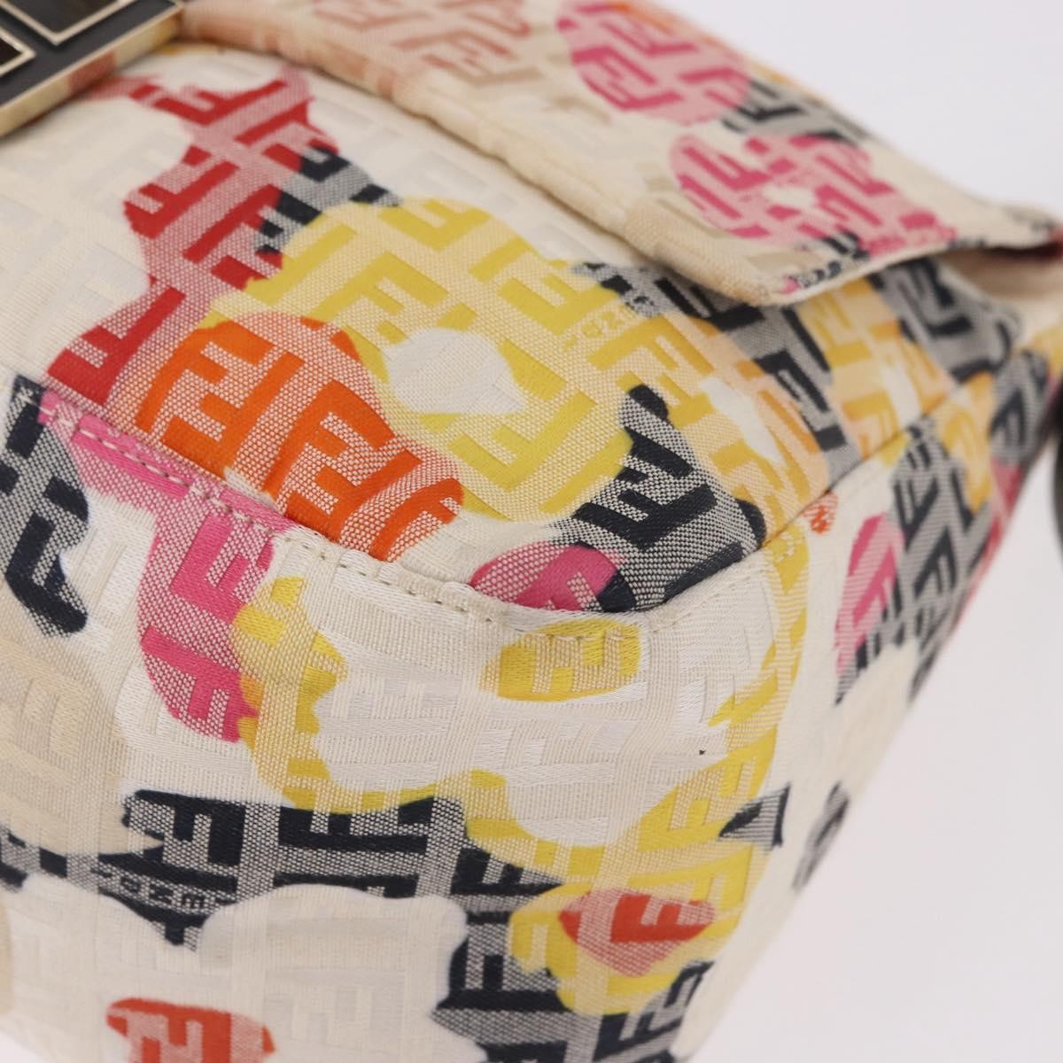 Fendi Mamma Baguette Zucca Jacquard Velvet Multicolour Canvas Shoulder Bag Bag (Pre-Owned)