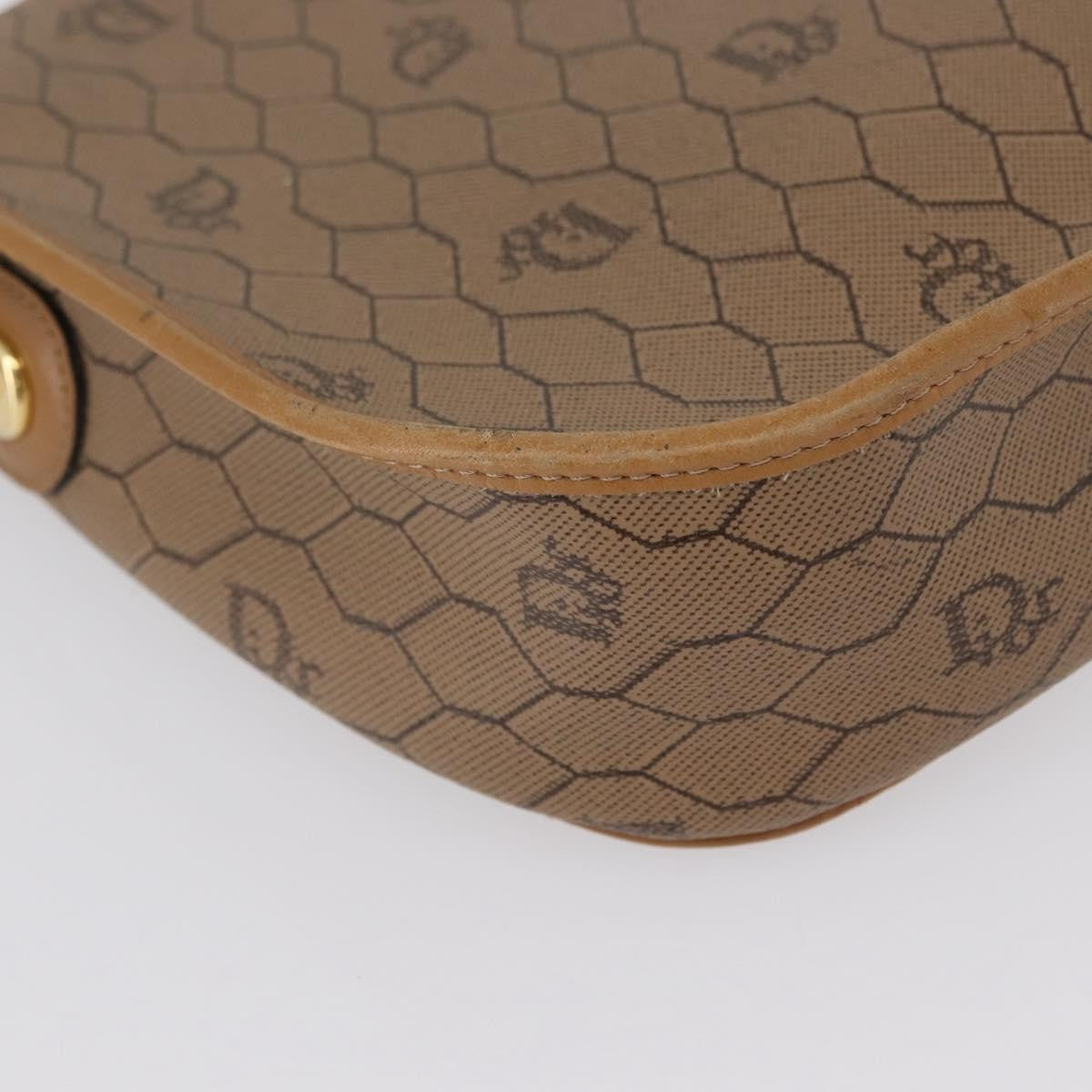 Christian Dior Vintage Honeycomb Canvas And Leather Beige Canvas Shoulder Bag Bag (Pre-Owned)