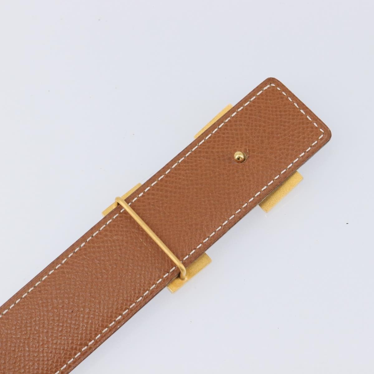 Hermes Constance Reversible Belt Leather Blue Leather Belts Accessory (Pre-Owned)