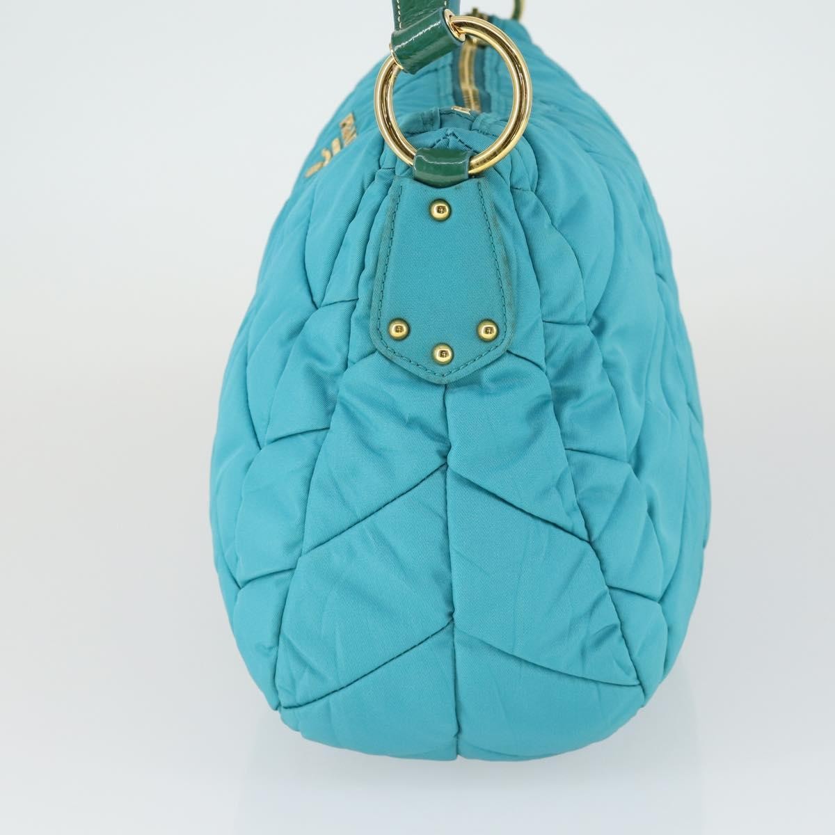 Prada Zip Hobo Chevron Tessuto Blue Nylon Shoulder Bag Bag (Pre-Owned)
